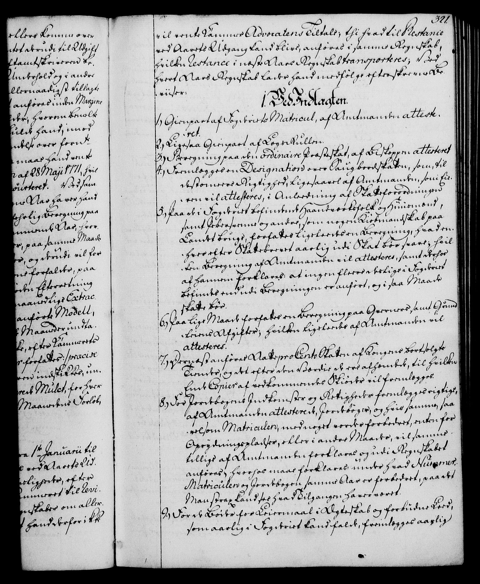 Rentekammeret, Kammerkanselliet, RA/EA-3111/G/Gg/Ggi/L0003: Norsk instruksjonsprotokoll med register (merket RK 53.36), 1751-1775, s. 321