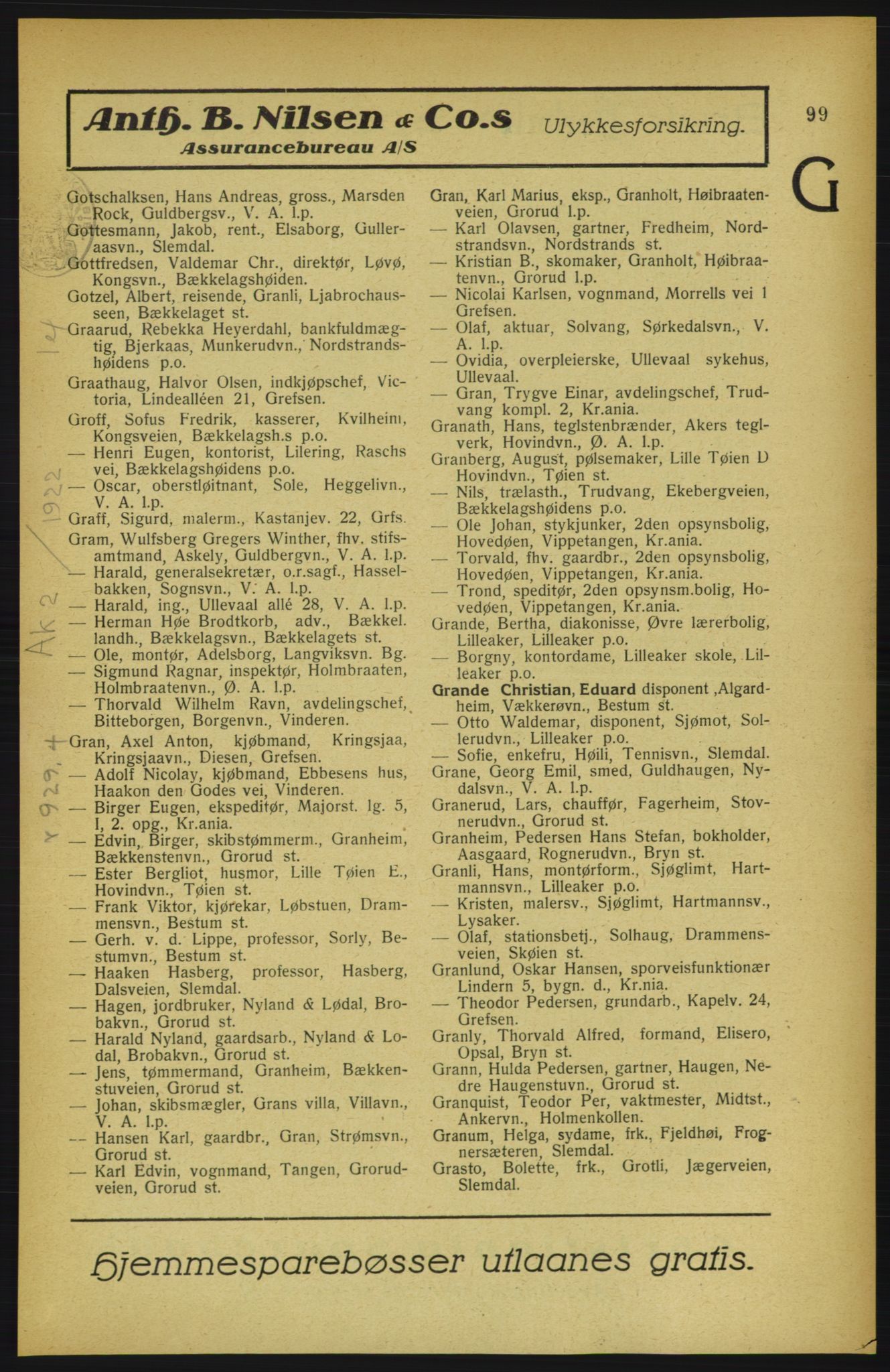 Aker adressebok/adressekalender, PUBL/001/A/002: Akers adressekalender, 1922, s. 99