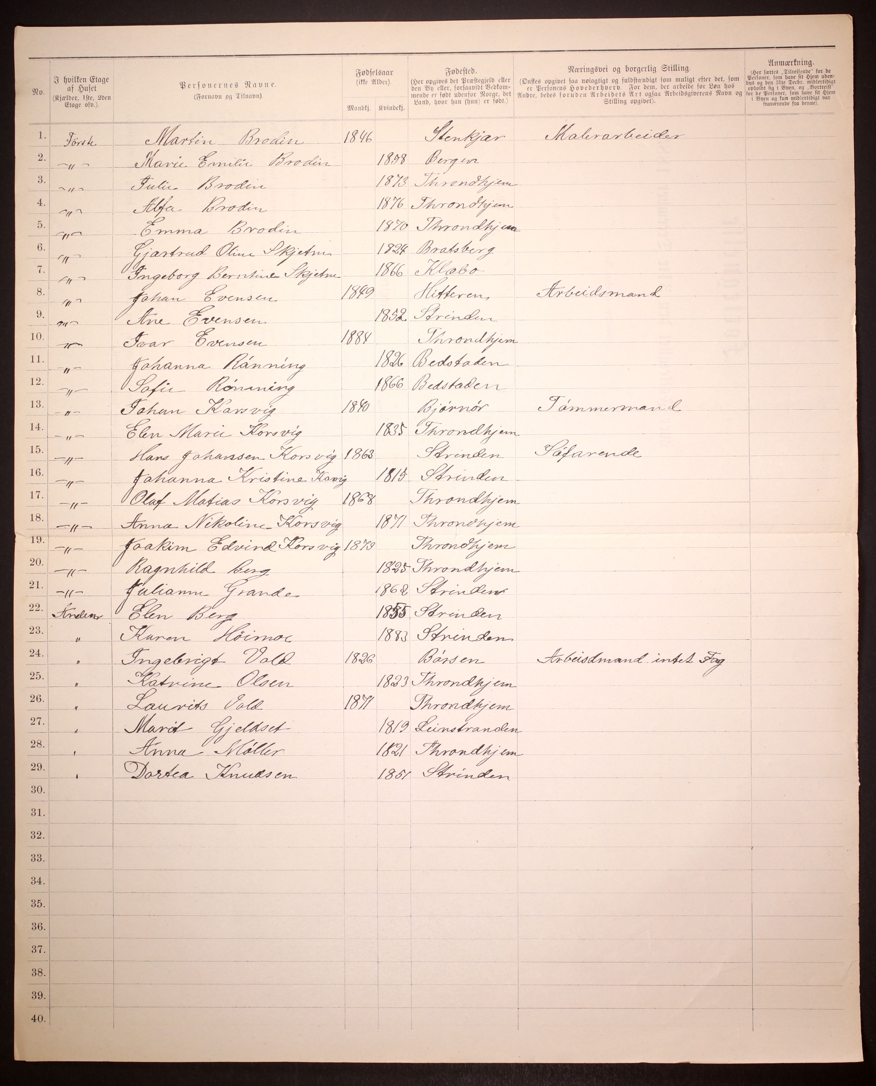 SAT, Folketelling 1885 for 1601 Trondheim kjøpstad, 1885, s. 3229