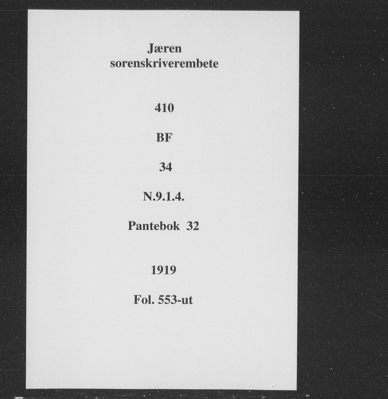 Jæren sorenskriveri, SAST/A-100310/01/4/41/41BF/L0034: Pantebok nr. 32b, 1919-1919