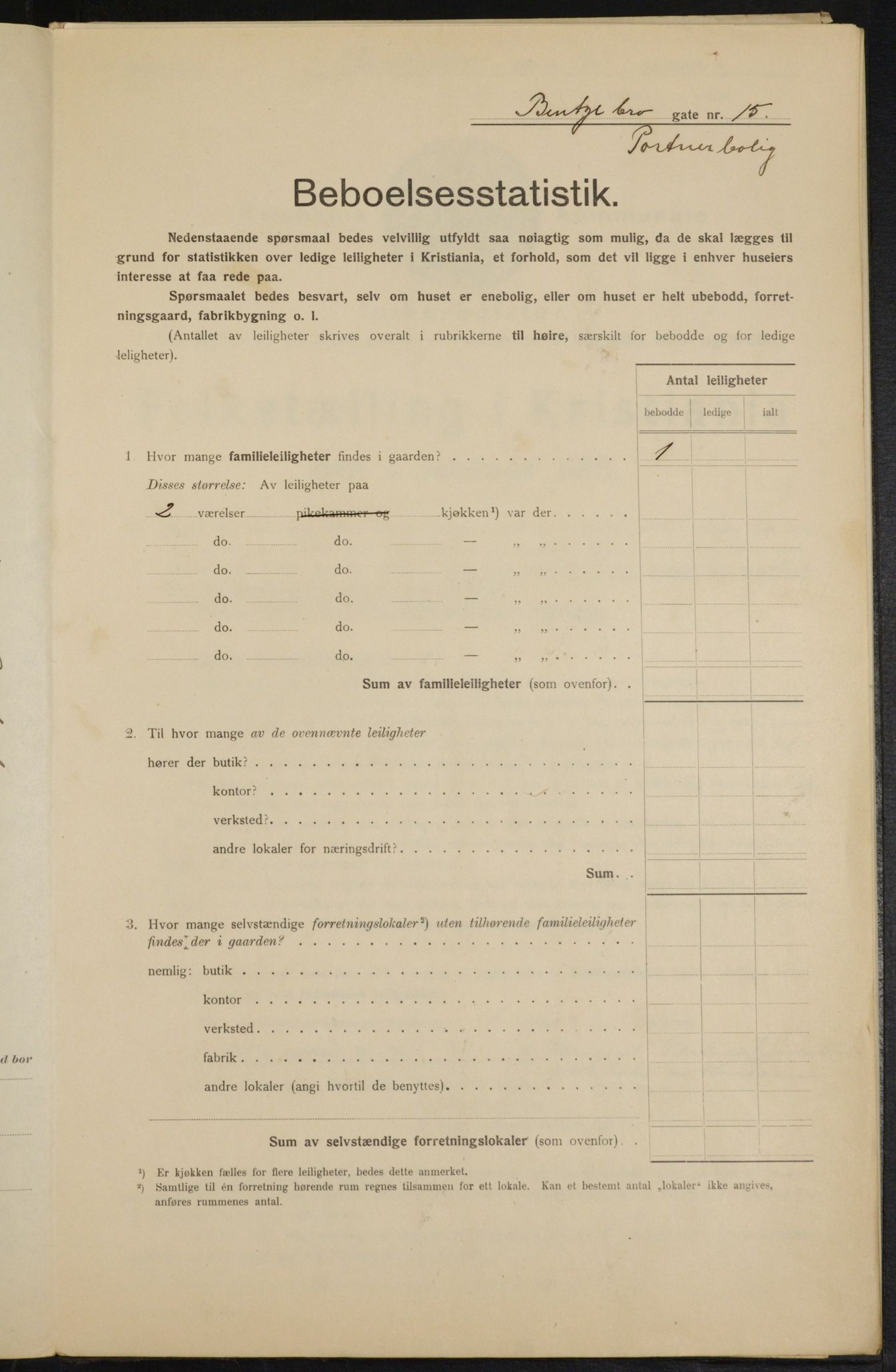 OBA, Kommunal folketelling 1.2.1915 for Kristiania, 1915, s. 3527