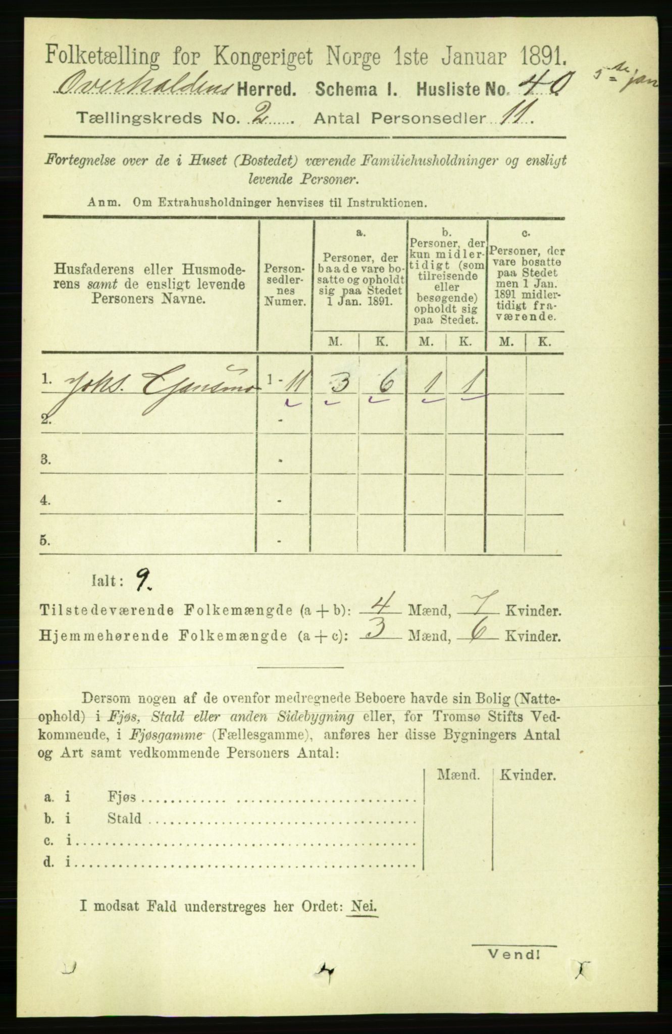 RA, Folketelling 1891 for 1744 Overhalla herred, 1891, s. 441