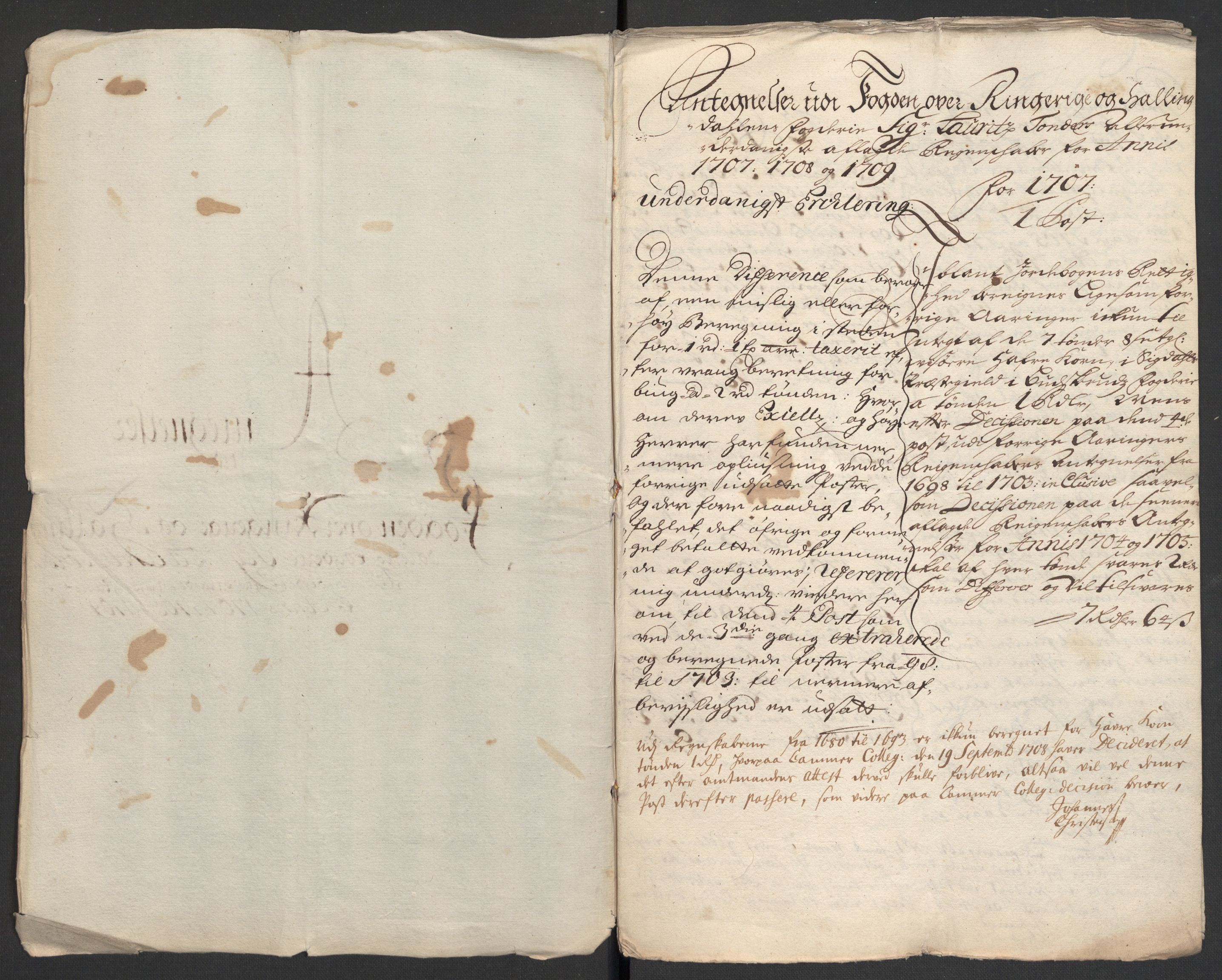 Rentekammeret inntil 1814, Reviderte regnskaper, Fogderegnskap, AV/RA-EA-4092/R23/L1468: Fogderegnskap Ringerike og Hallingdal, 1709-1710, s. 197