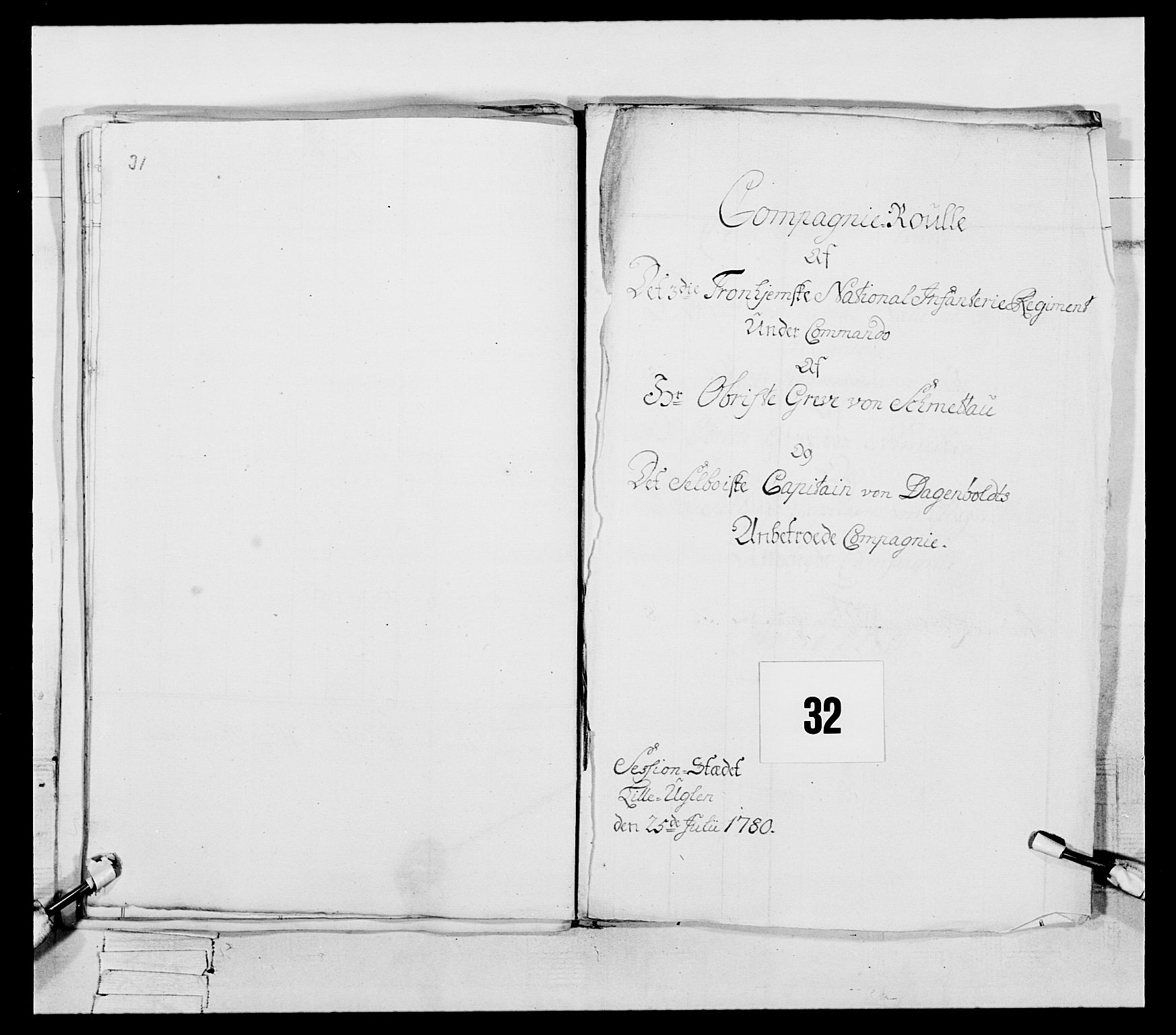 Generalitets- og kommissariatskollegiet, Det kongelige norske kommissariatskollegium, AV/RA-EA-5420/E/Eh/L0087: 3. Trondheimske nasjonale infanteriregiment, 1780, s. 358