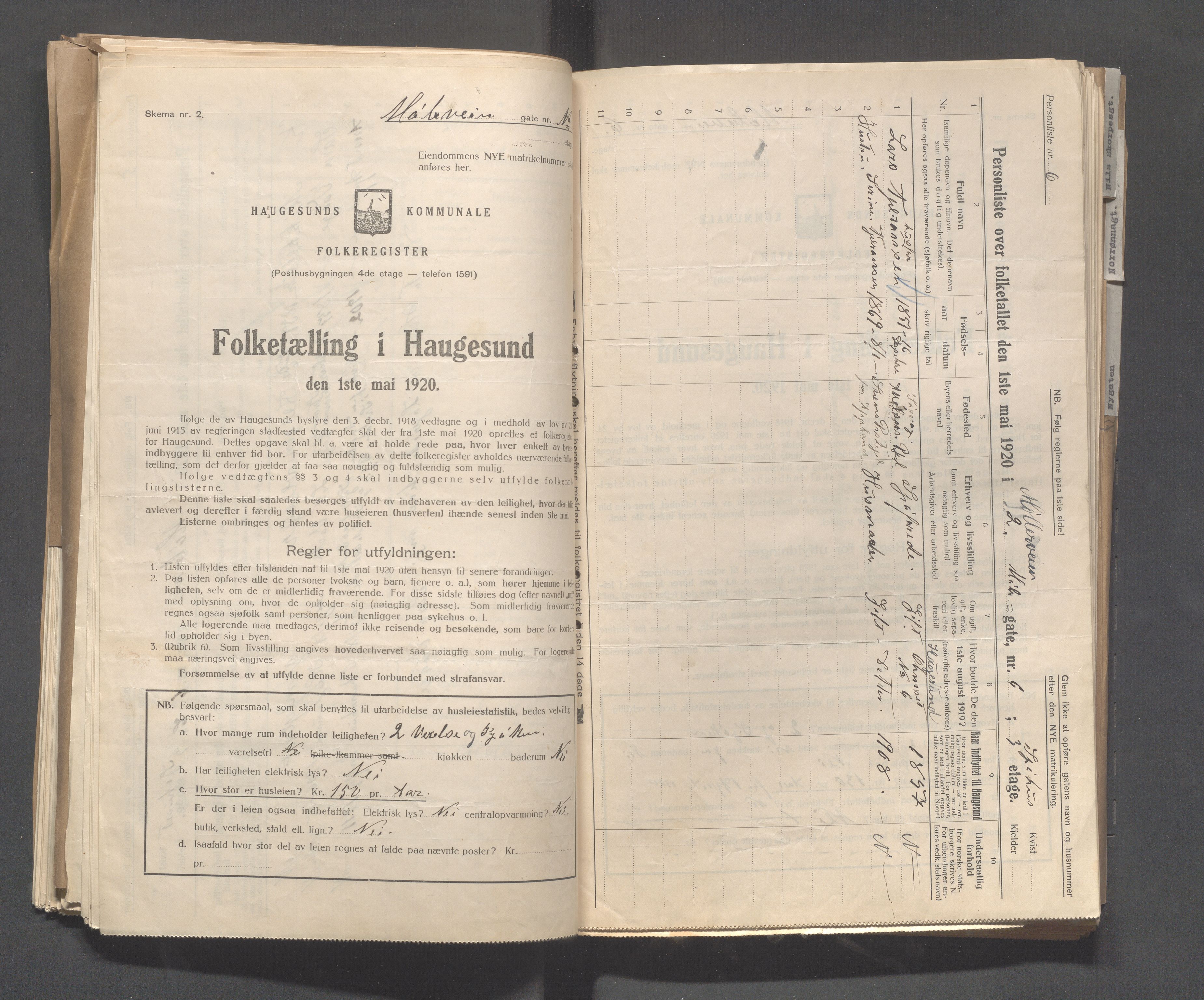 IKAR, Kommunal folketelling 1.5.1920 for Haugesund, 1920, s. 2903