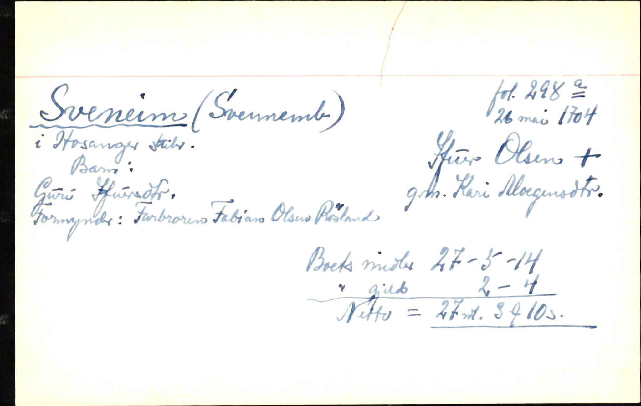 Skiftekort ved Statsarkivet i Bergen, SAB/SKIFTEKORT/001/L0001: Skifteprotokoll nr. 1-2 - test test, 1702-1716, s. 396