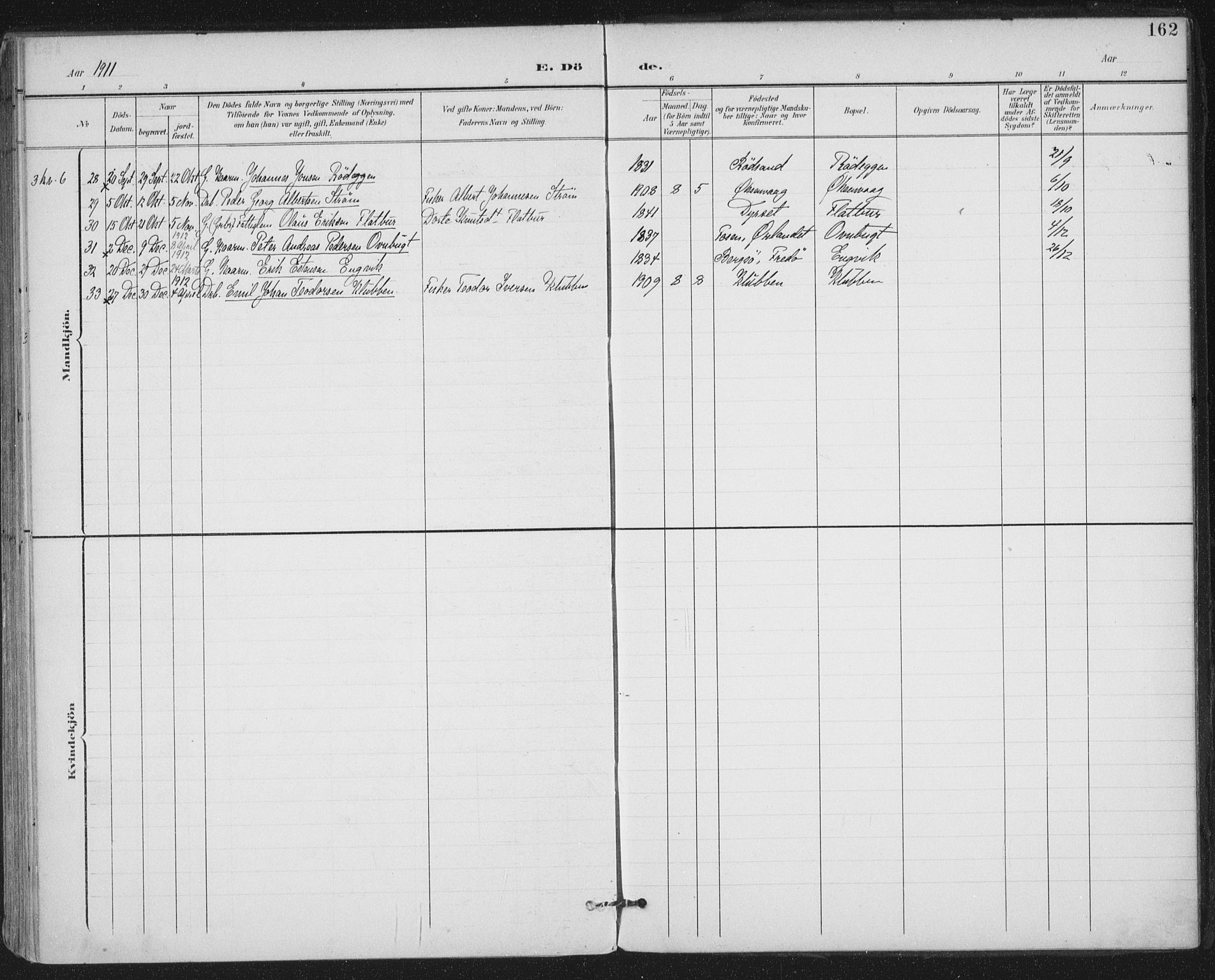 Ministerialprotokoller, klokkerbøker og fødselsregistre - Møre og Romsdal, AV/SAT-A-1454/569/L0820: Ministerialbok nr. 569A06, 1900-1911, s. 162