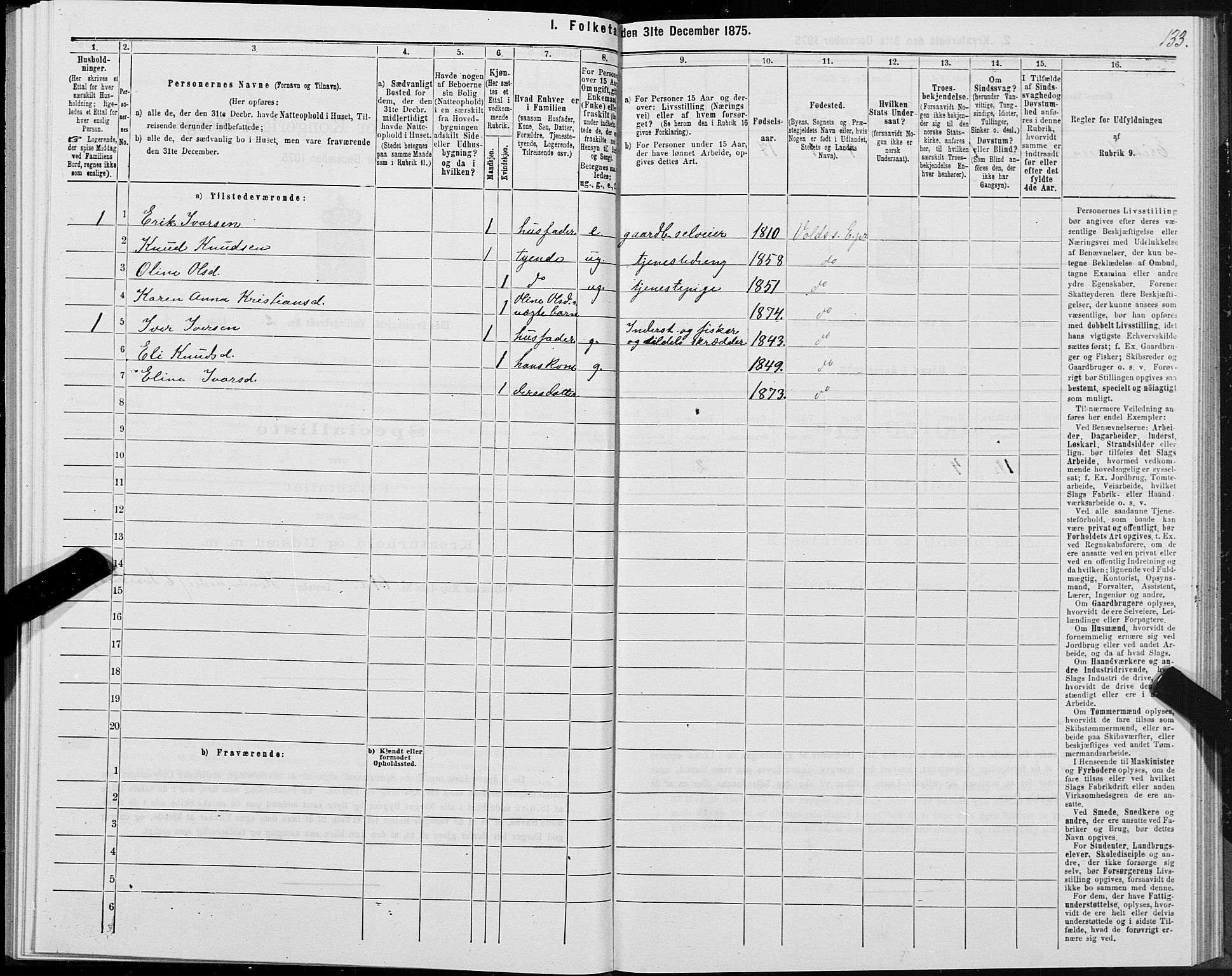 SAT, Folketelling 1875 for 1538P Eid prestegjeld, 1875, s. 1133