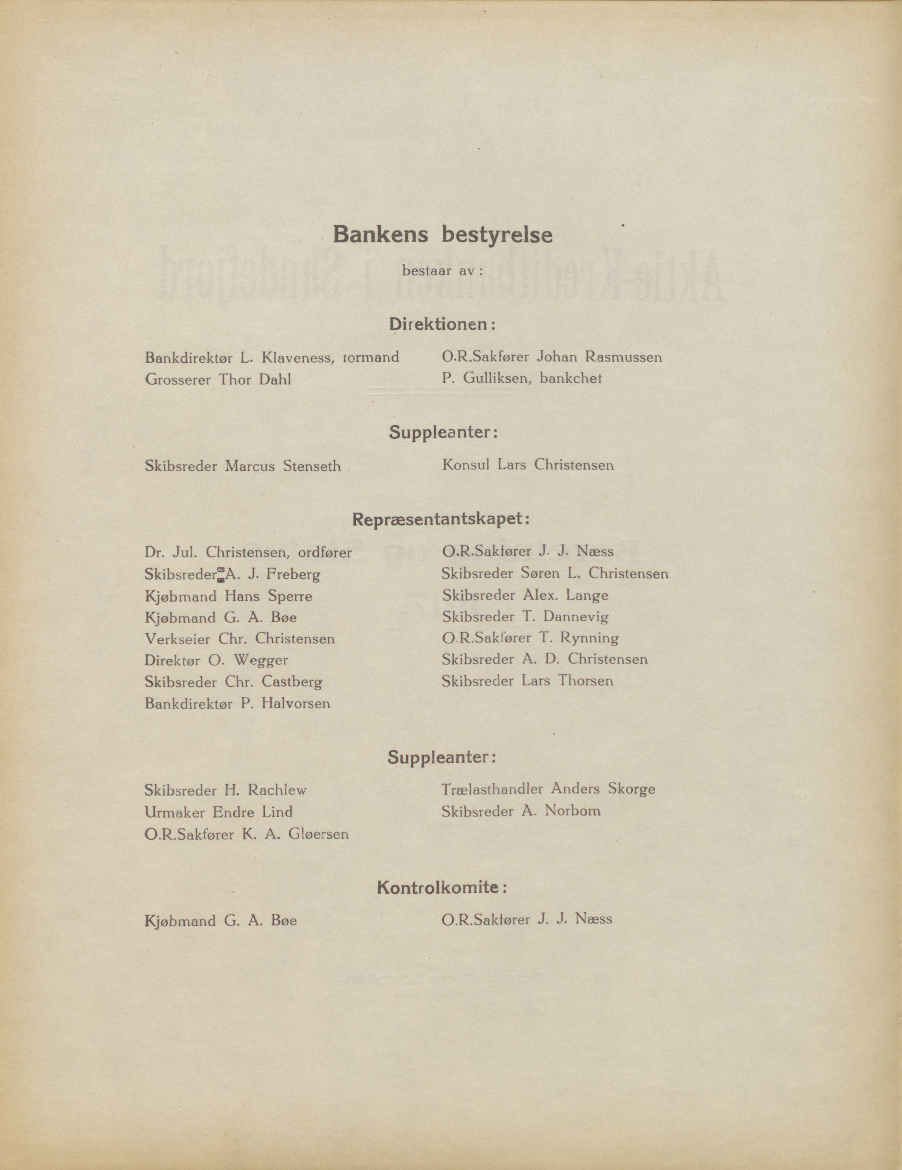 Privatbanken i Sandefjord AS, VEMU/ARS-A-1256/X/L0001: Årsberetninger, 1912-1929, s. 39