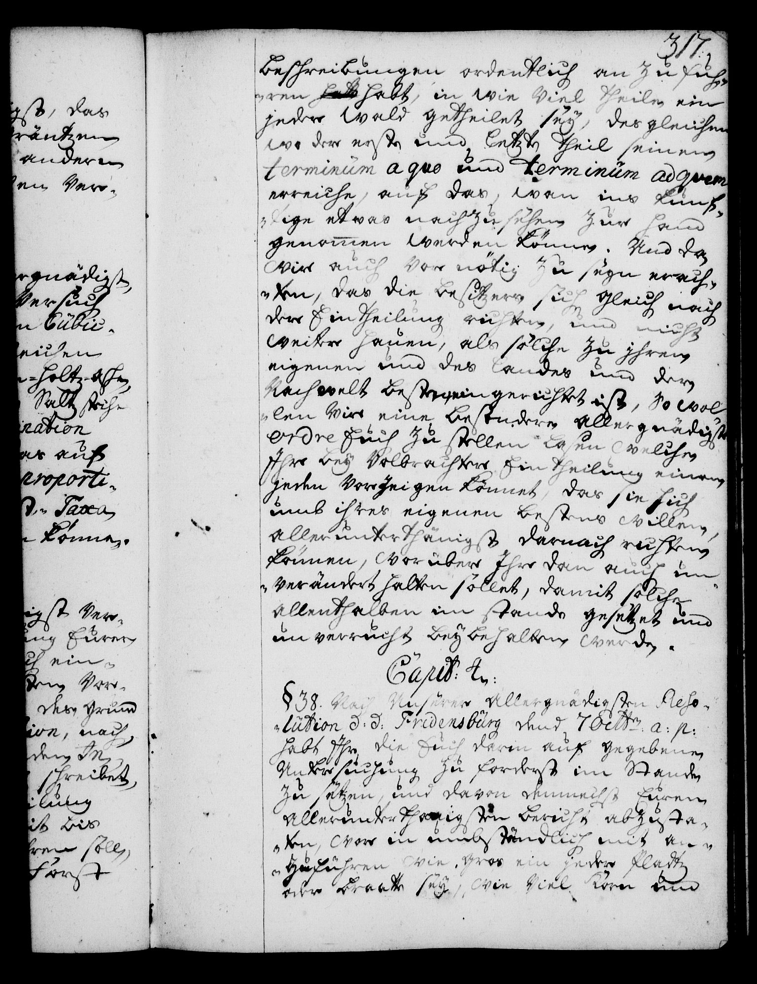Rentekammeret, Kammerkanselliet, RA/EA-3111/G/Gg/Gga/L0004: Norsk ekspedisjonsprotokoll med register (merket RK 53.4), 1734-1741, s. 317