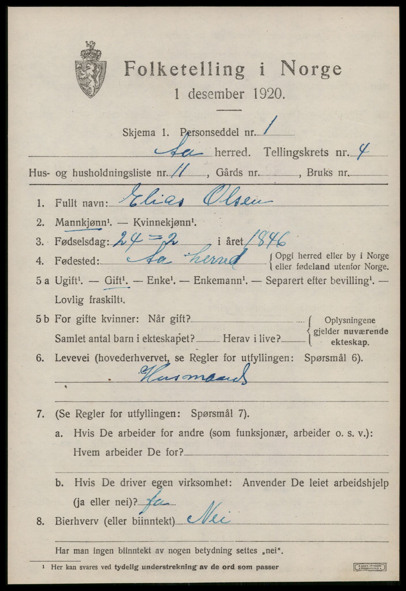 SAT, Folketelling 1920 for 1630 Å herred, 1920, s. 2204