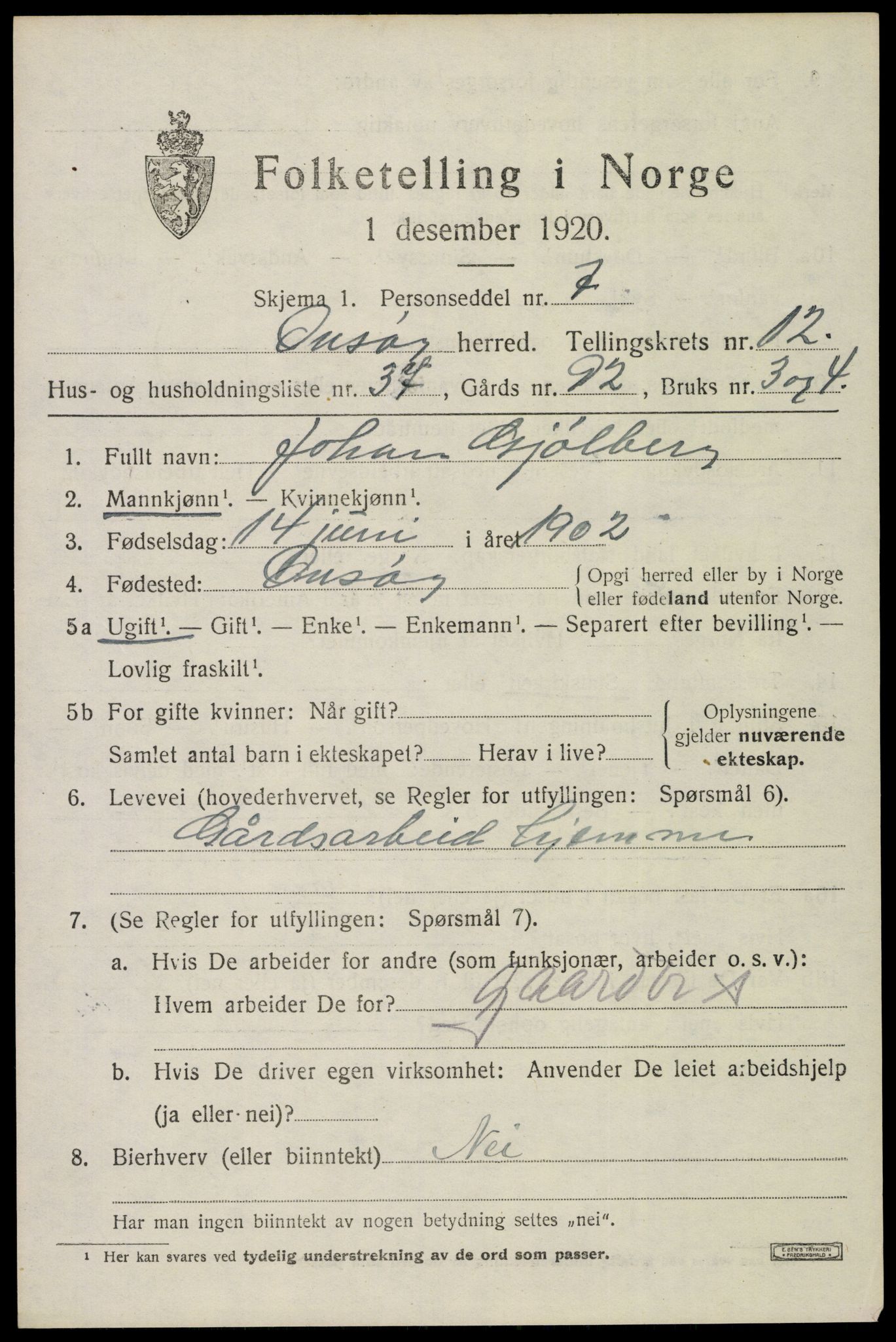 SAO, Folketelling 1920 for 0134 Onsøy herred, 1920, s. 15144