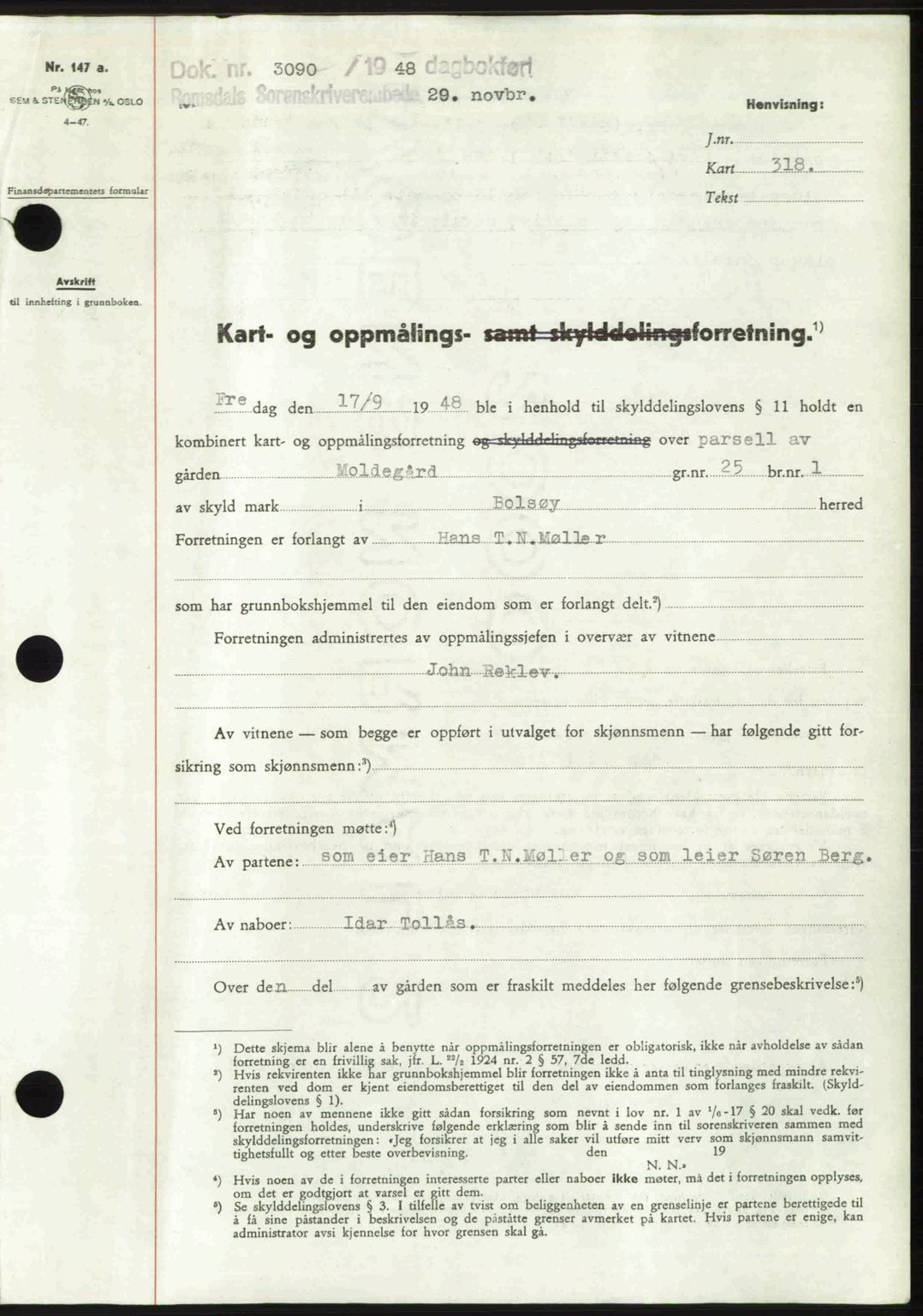 Romsdal sorenskriveri, AV/SAT-A-4149/1/2/2C: Pantebok nr. A28, 1948-1949, Dagboknr: 3090/1948