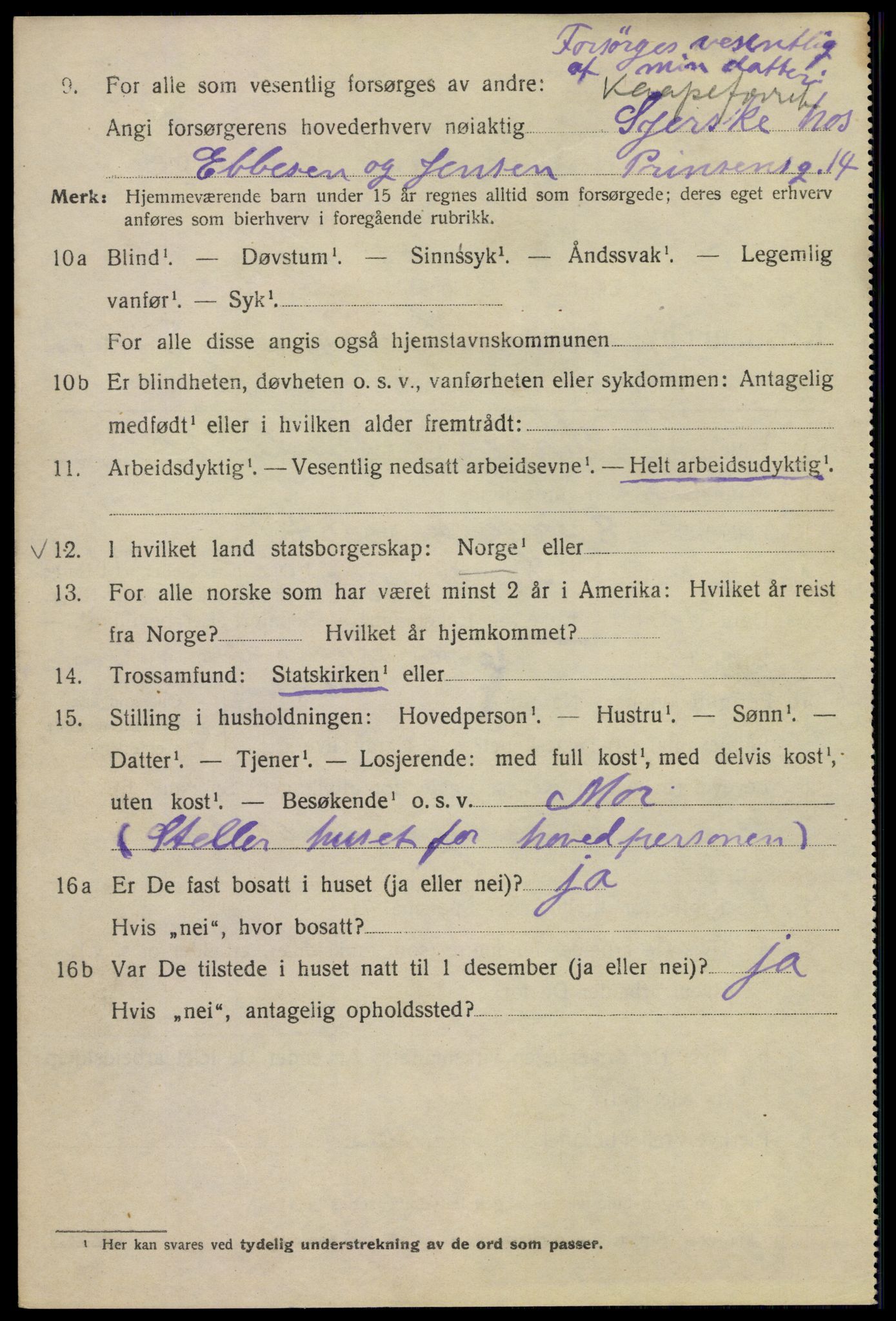 SAO, Folketelling 1920 for 0301 Kristiania kjøpstad, 1920, s. 467514