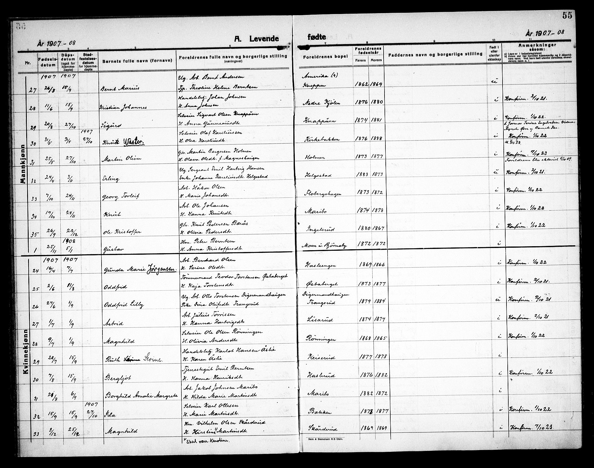 Åsnes prestekontor, AV/SAH-PREST-042/H/Ha/Haa/L0000C: Ministerialbok nr. 0A, 1890-1929, s. 55