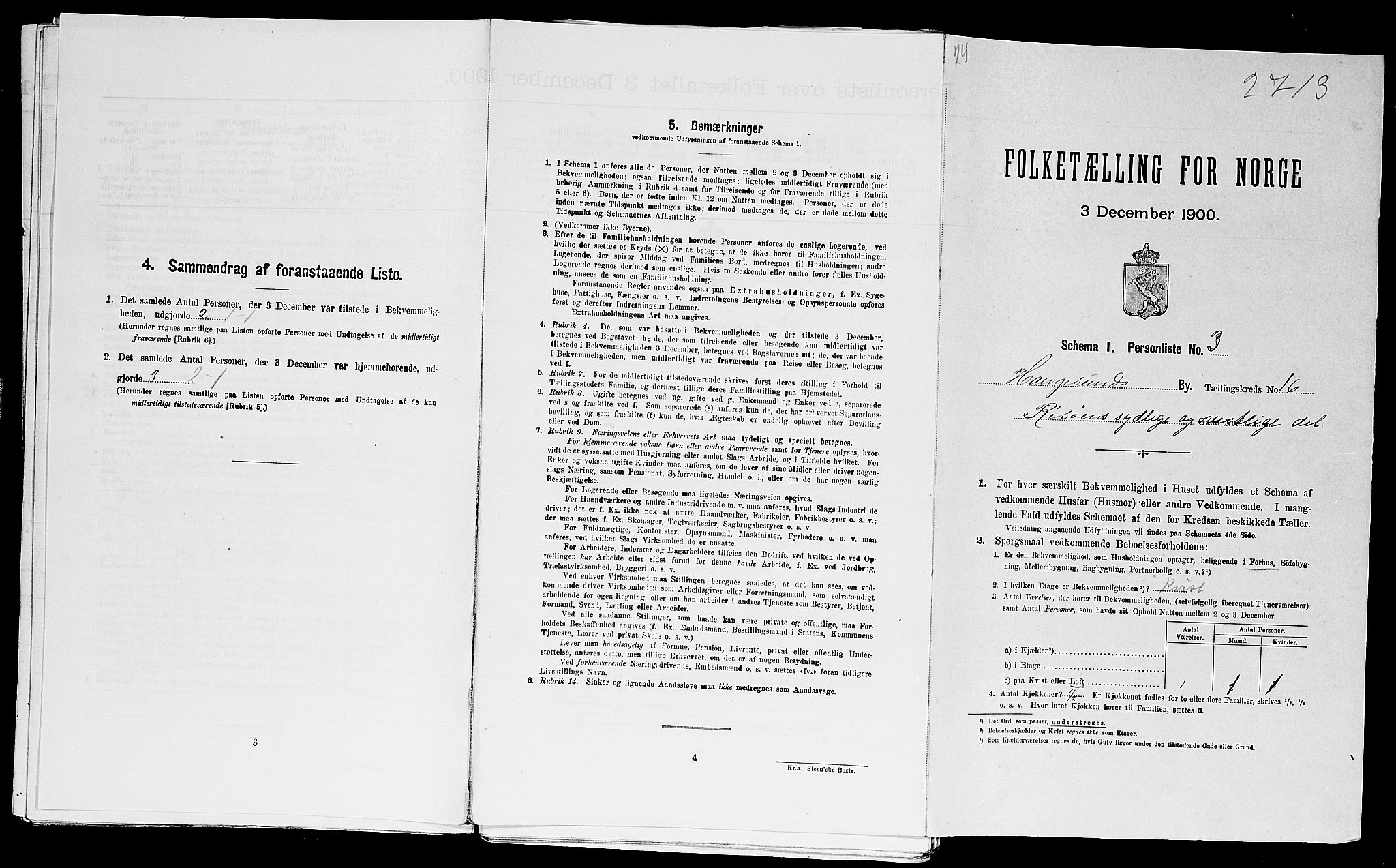 SAST, Folketelling 1900 for 1106 Haugesund kjøpstad, 1900, s. 2831