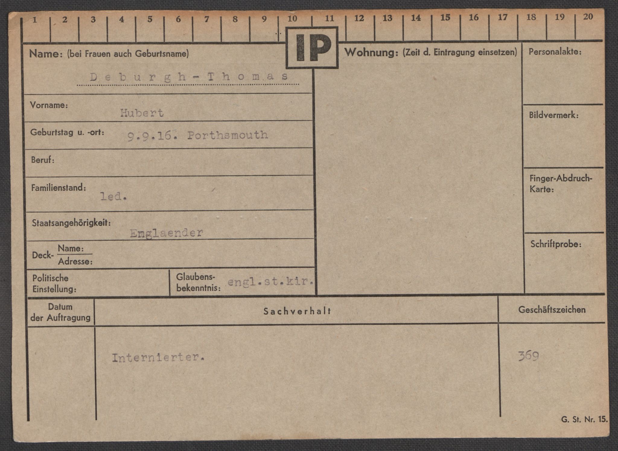 Befehlshaber der Sicherheitspolizei und des SD, AV/RA-RAFA-5969/E/Ea/Eaa/L0002: Register over norske fanger i Møllergata 19: Bj-Eng, 1940-1945, s. 989