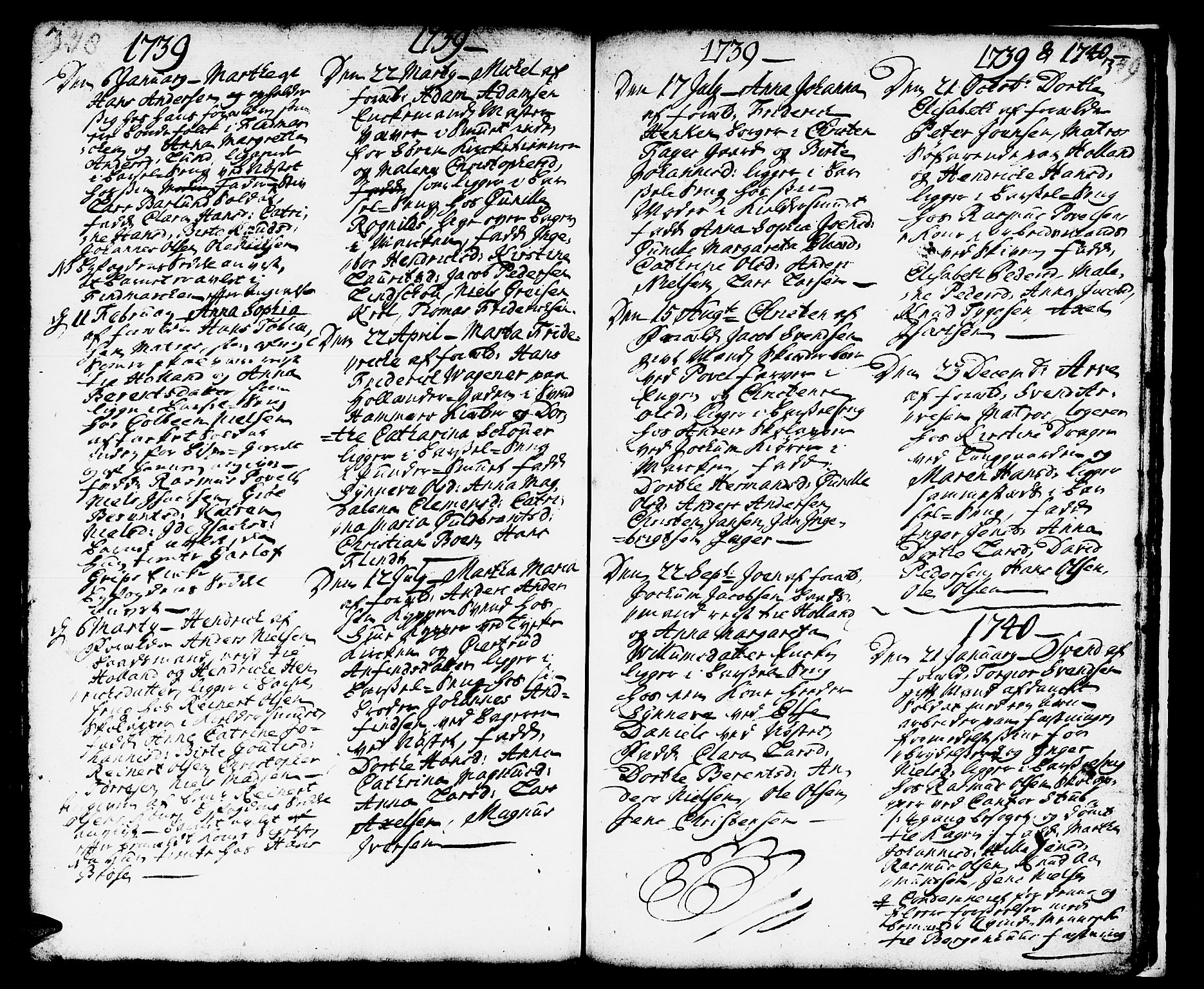 Domkirken sokneprestembete, AV/SAB-A-74801/H/Haa/L0002: Ministerialbok nr. A 2, 1733-1750, s. 348-349