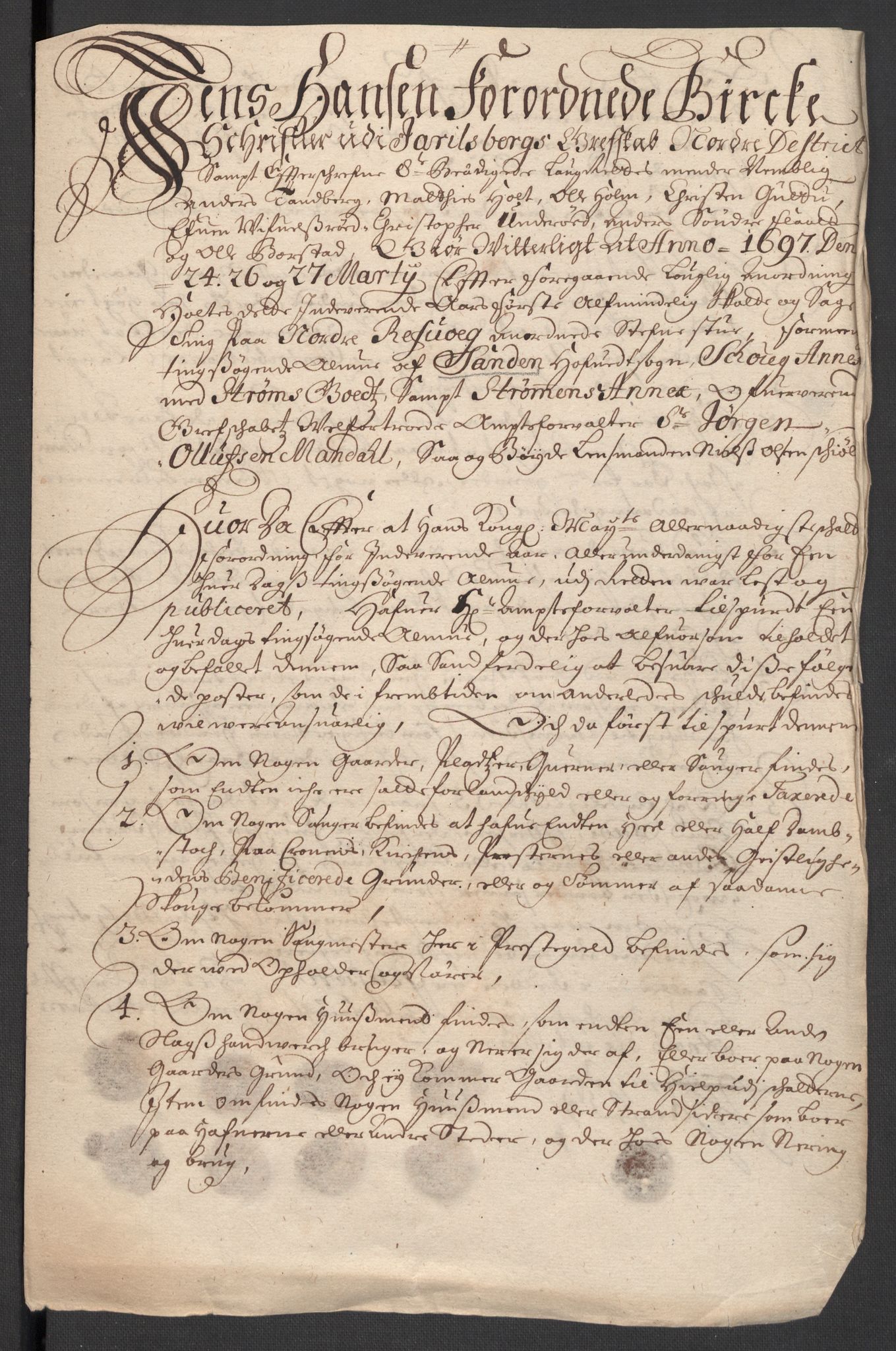 Rentekammeret inntil 1814, Reviderte regnskaper, Fogderegnskap, AV/RA-EA-4092/R32/L1868: Fogderegnskap Jarlsberg grevskap, 1697-1699, s. 47