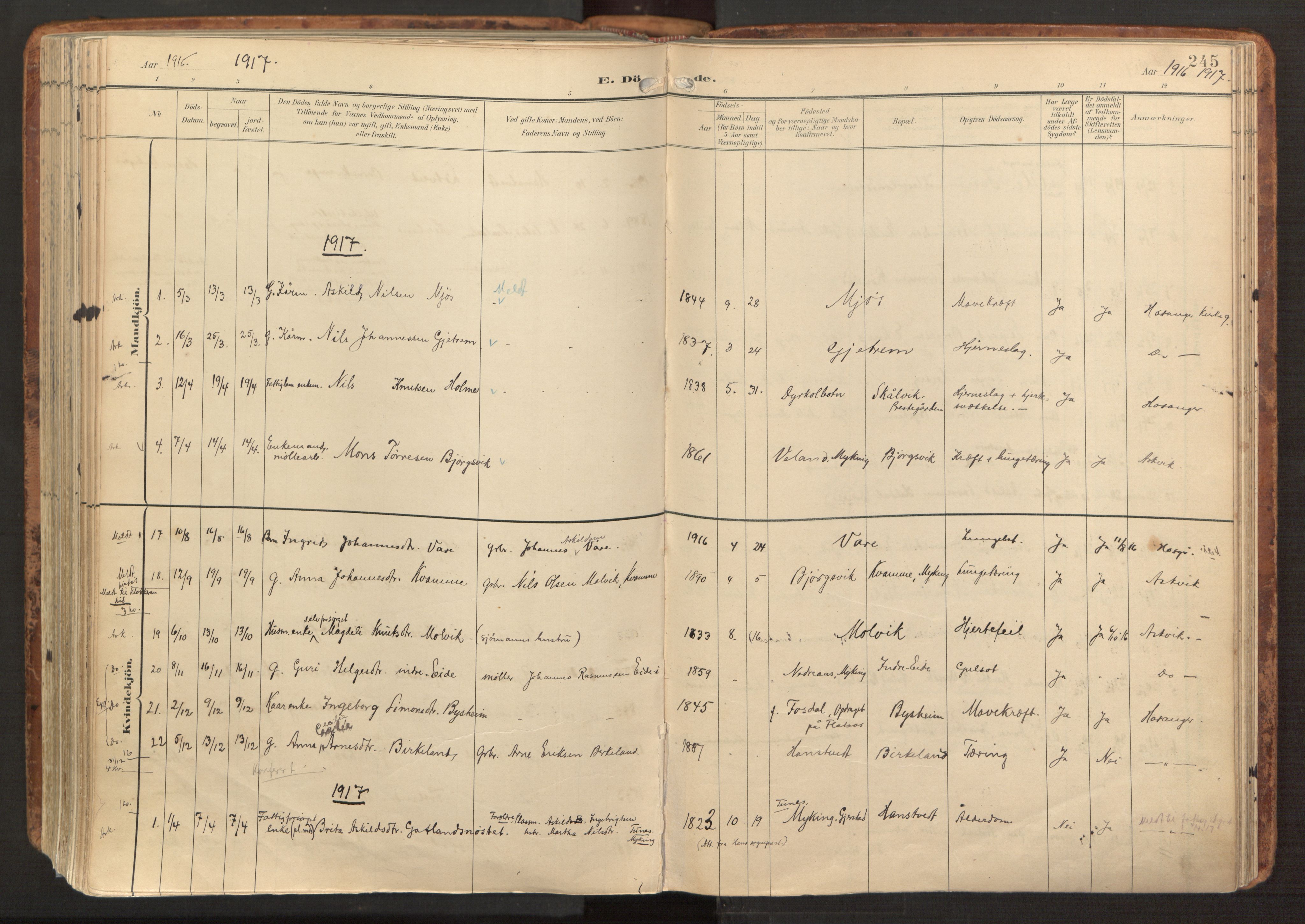 Hosanger sokneprestembete, AV/SAB-A-75801/H/Haa: Ministerialbok nr. B 2, 1897-1923, s. 245