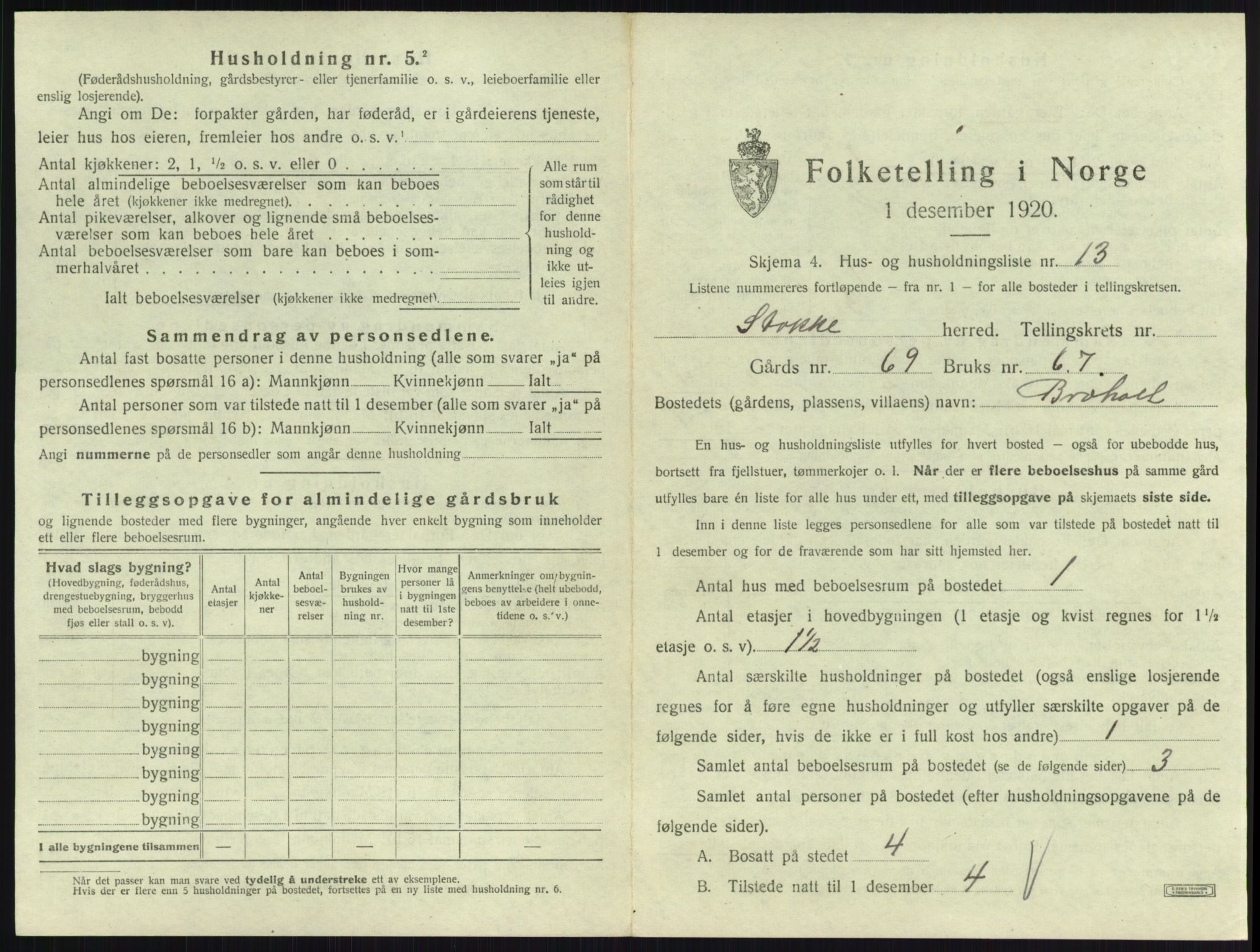 SAKO, Folketelling 1920 for 0720 Stokke herred, 1920, s. 1124