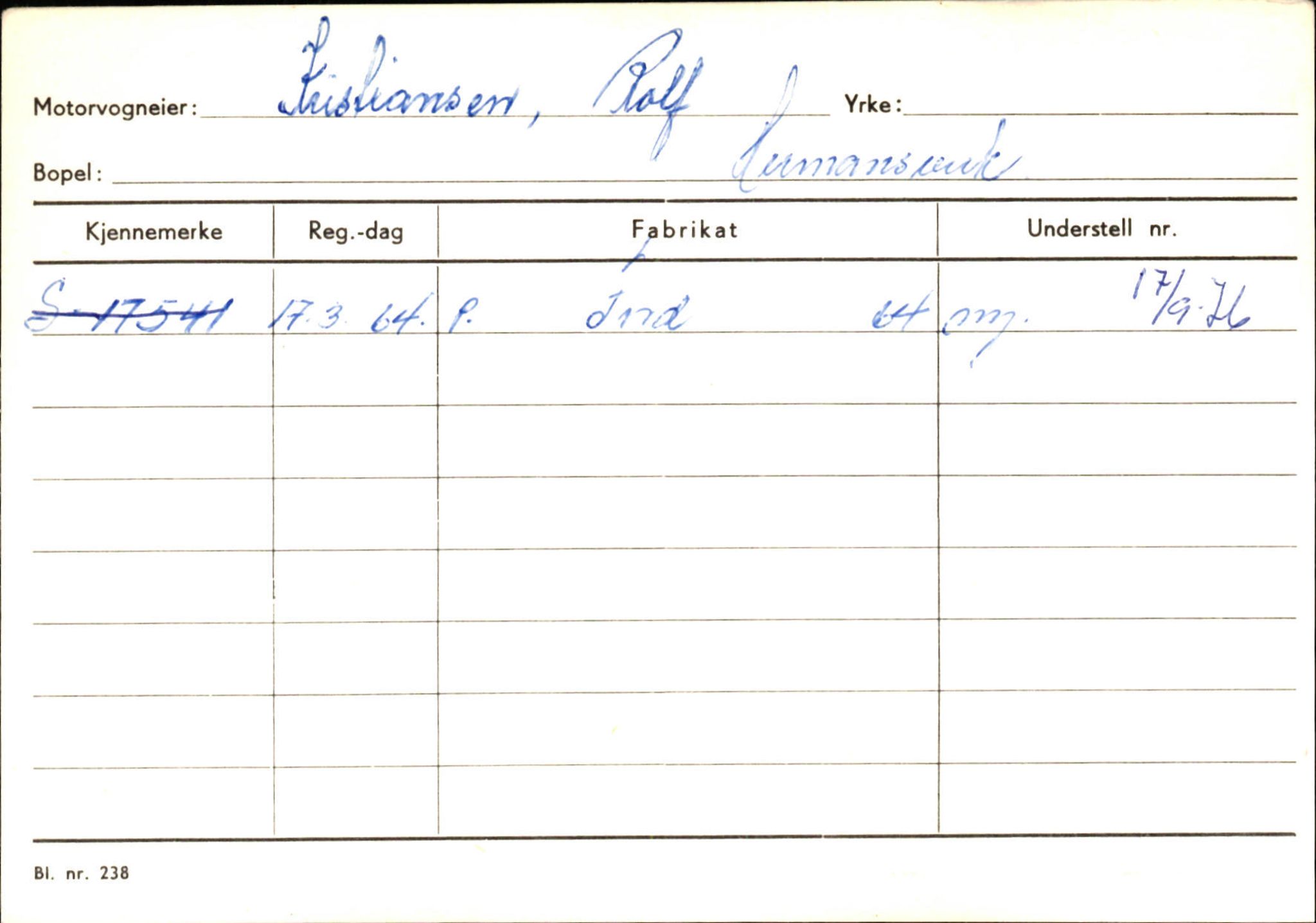 Statens vegvesen, Sogn og Fjordane vegkontor, SAB/A-5301/4/F/L0126: Eigarregister Fjaler M-Å. Leikanger A-Å, 1945-1975, s. 1642