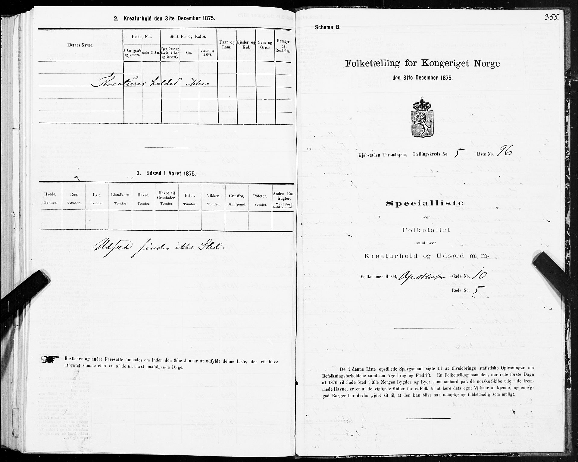 SAT, Folketelling 1875 for 1601 Trondheim kjøpstad, 1875, s. 3355