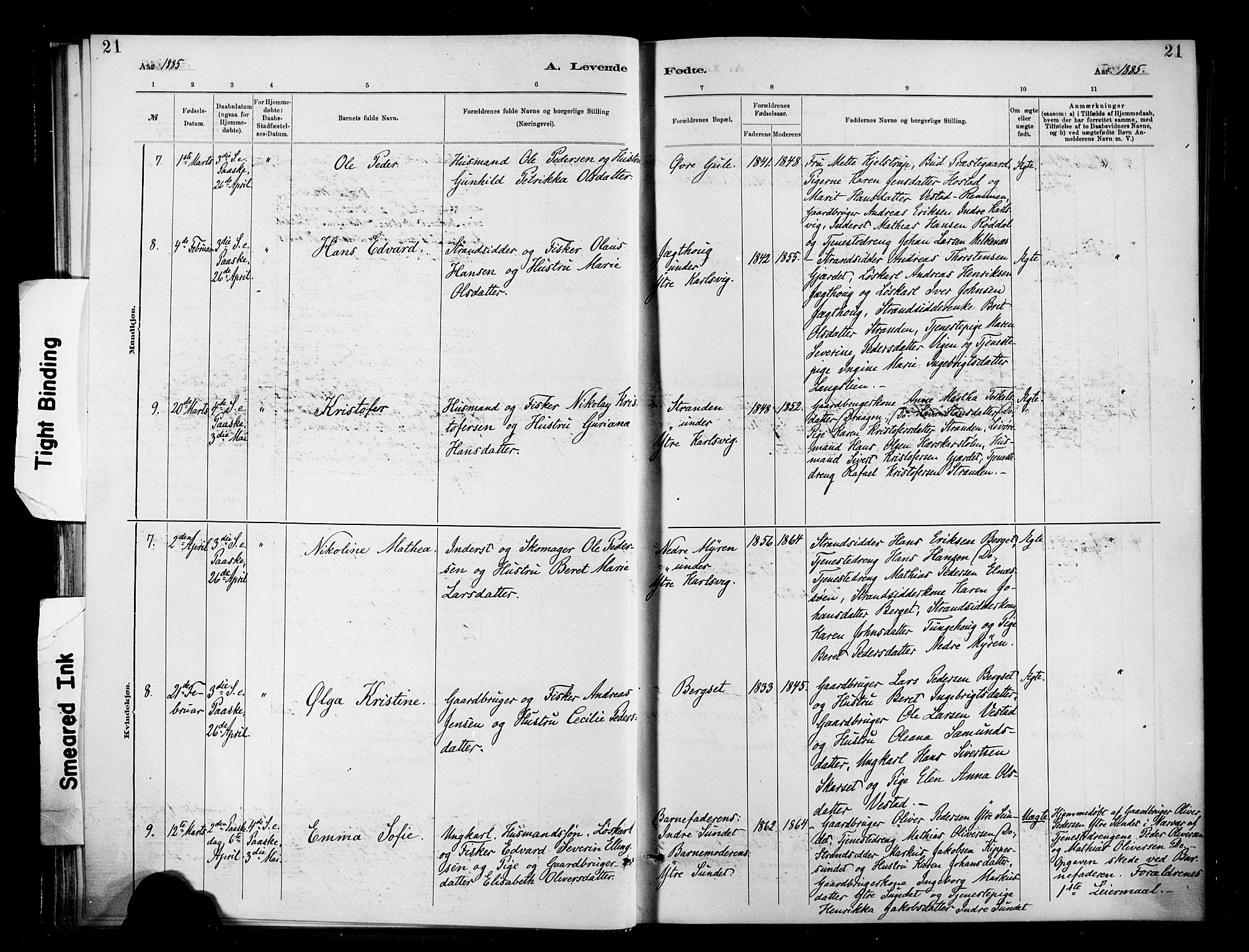 Ministerialprotokoller, klokkerbøker og fødselsregistre - Møre og Romsdal, AV/SAT-A-1454/566/L0769: Ministerialbok nr. 566A08, 1881-1903, s. 21