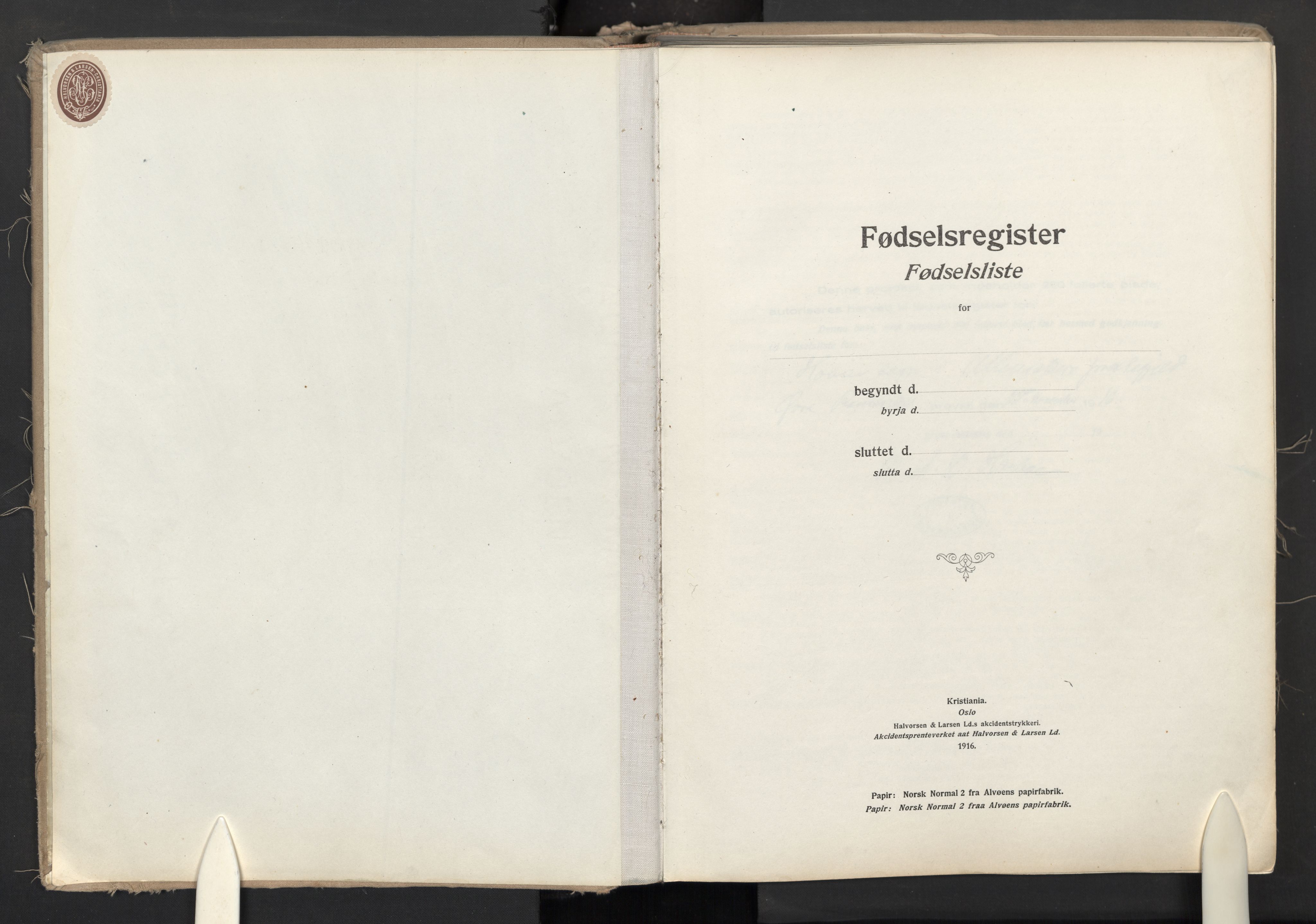 Ullensaker prestekontor Kirkebøker, SAO/A-10236a/J: Fødselsregister nr. II 1, 1916-1946