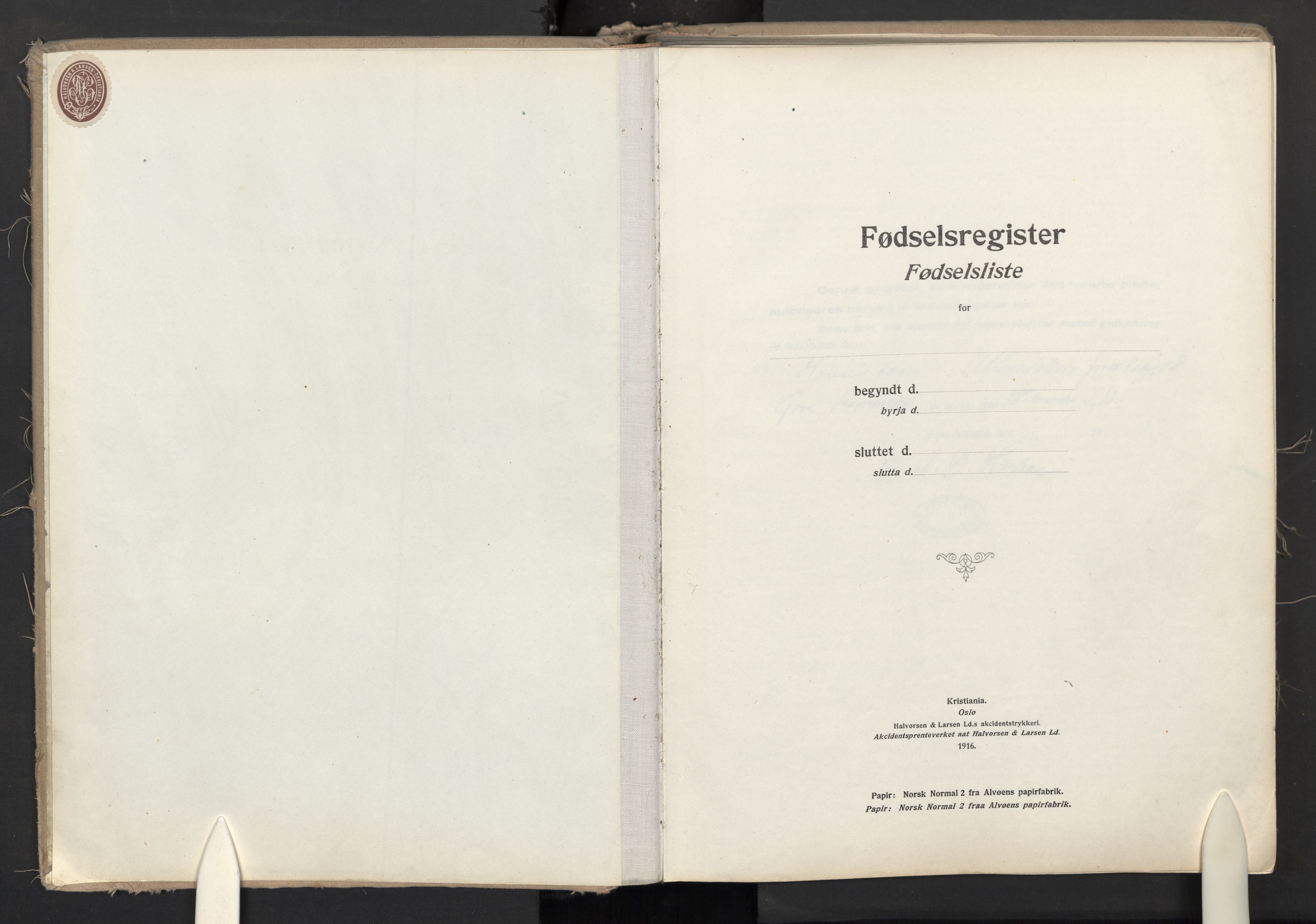 Ullensaker prestekontor Kirkebøker, AV/SAO-A-10236a/J/Jb/L0001: Fødselsregister nr. II 1, 1916-1946