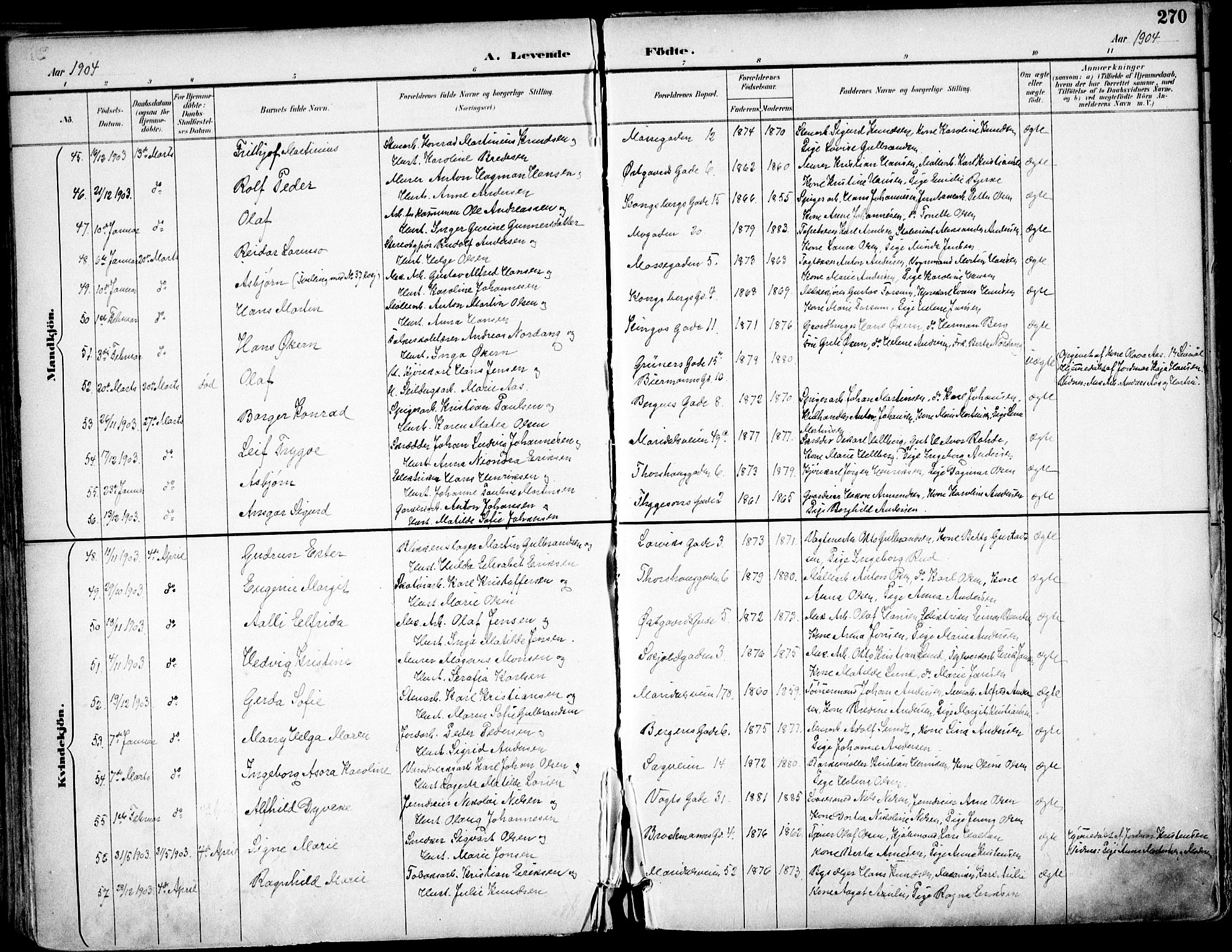 Sagene prestekontor Kirkebøker, AV/SAO-A-10796/F/L0004: Ministerialbok nr. 4, 1894-1904, s. 270