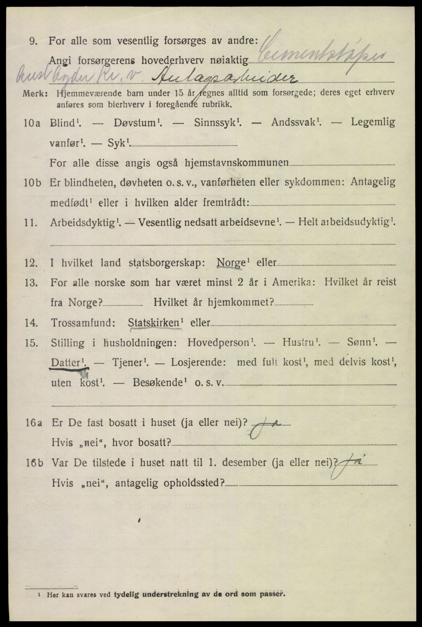 SAK, Folketelling 1920 for 0929 Åmli herred, 1920, s. 2316