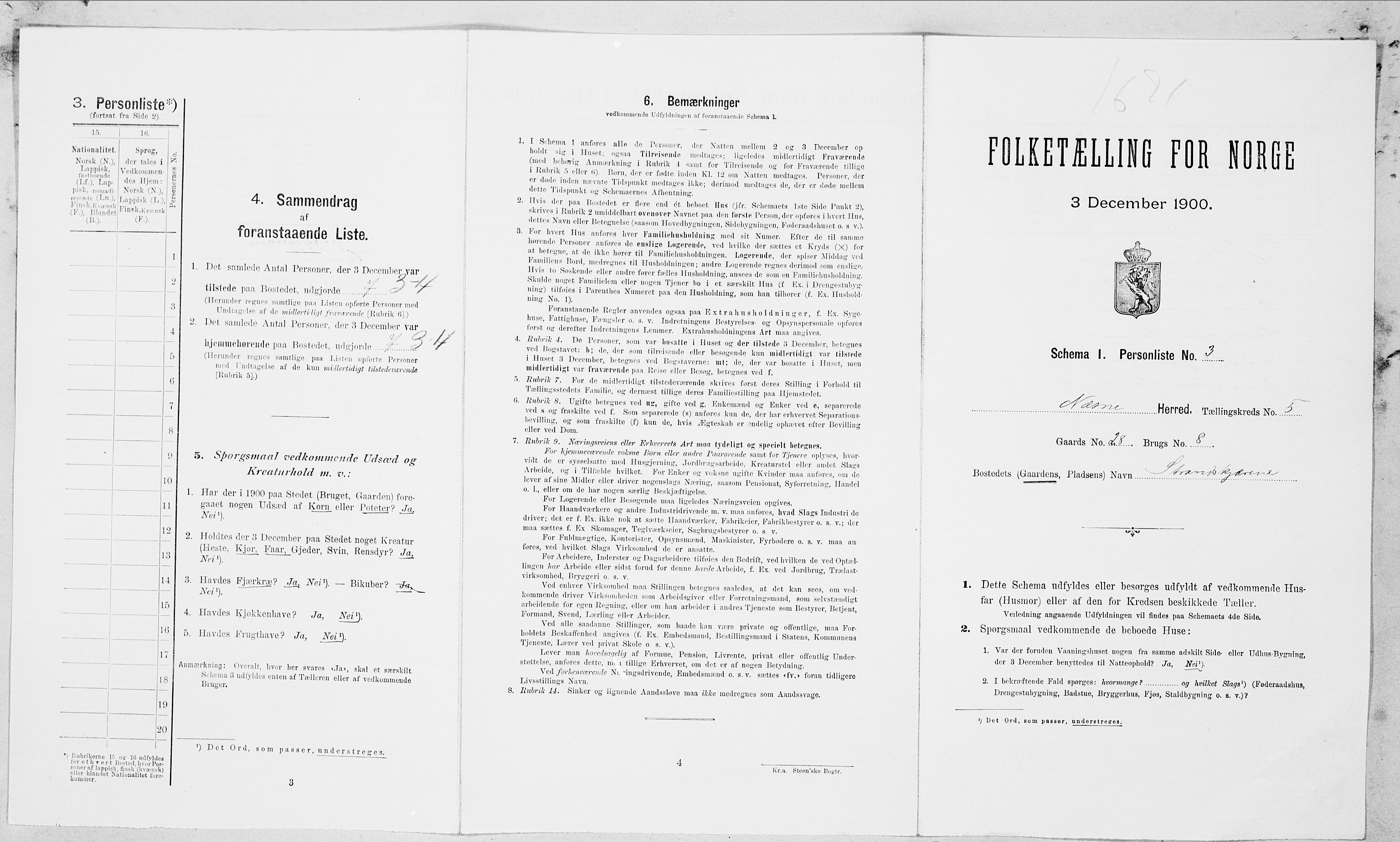 SAT, Folketelling 1900 for 1828 Nesna herred, 1900, s. 340