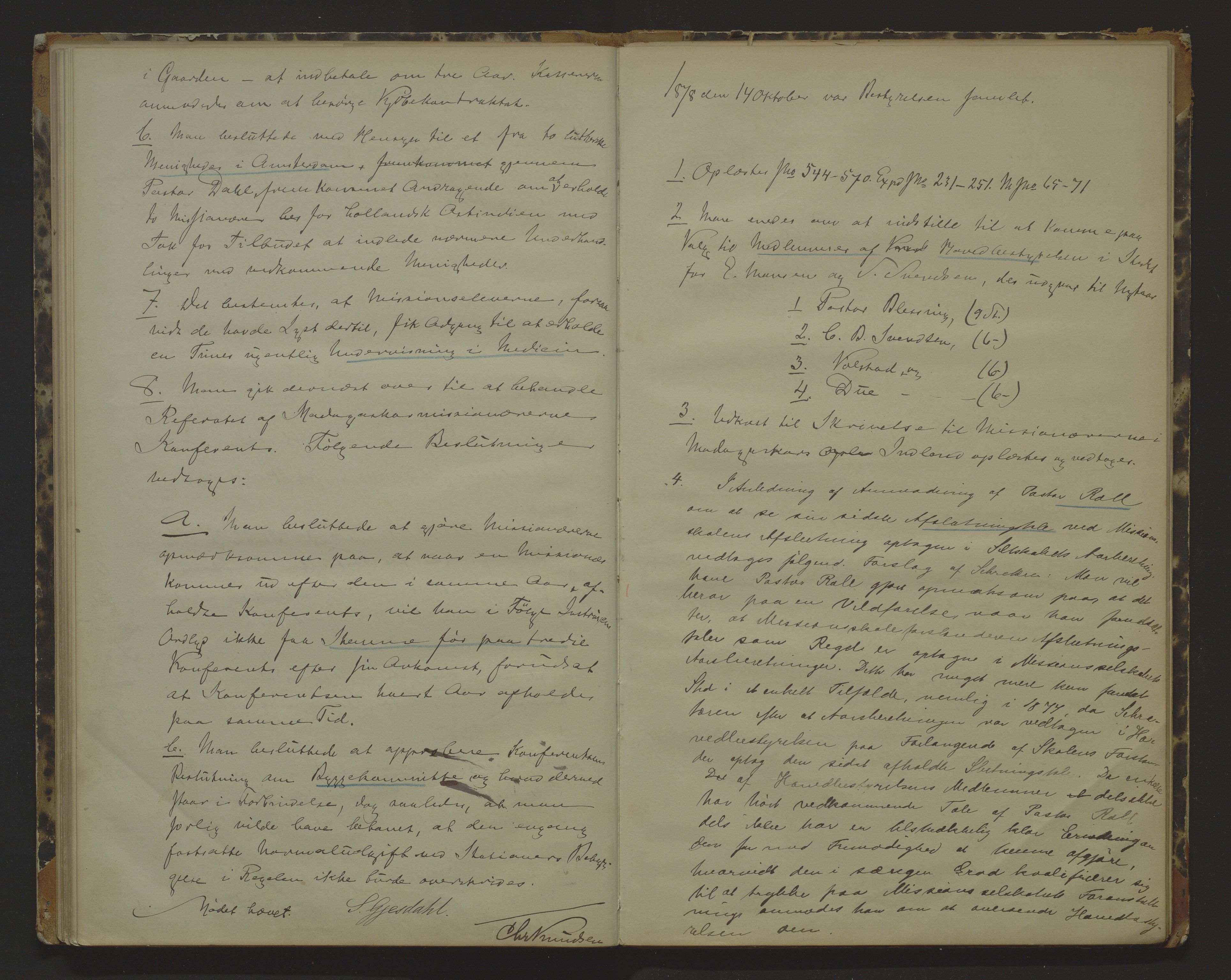 Det Norske Misjonsselskap - hovedadministrasjonen, VID/MA-A-1045/D/Da/Daa/L0009: Styreprotokoll nr. IV, 25. januar 1875 - 9. februar 1881, 1875-1881
