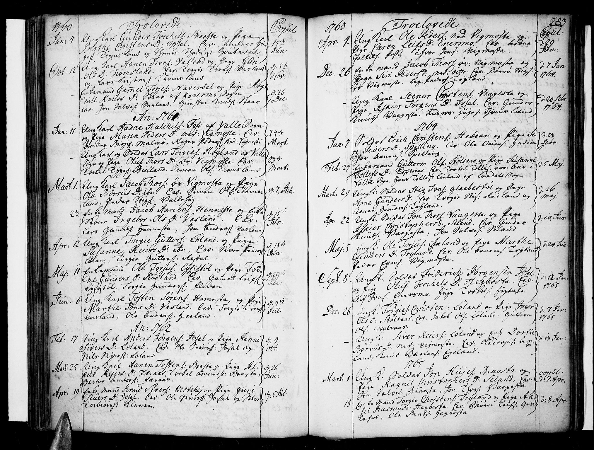 Sør-Audnedal sokneprestkontor, AV/SAK-1111-0039/F/Fa/Fab/L0001: Ministerialbok nr. A 1 /3, 1726-1783, s. 283