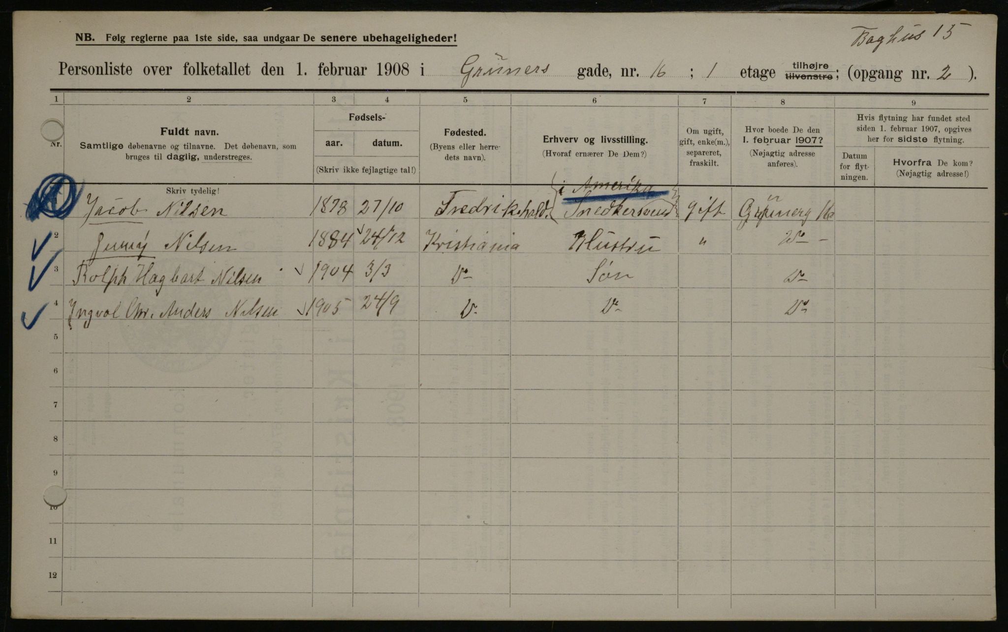 OBA, Kommunal folketelling 1.2.1908 for Kristiania kjøpstad, 1908, s. 28039