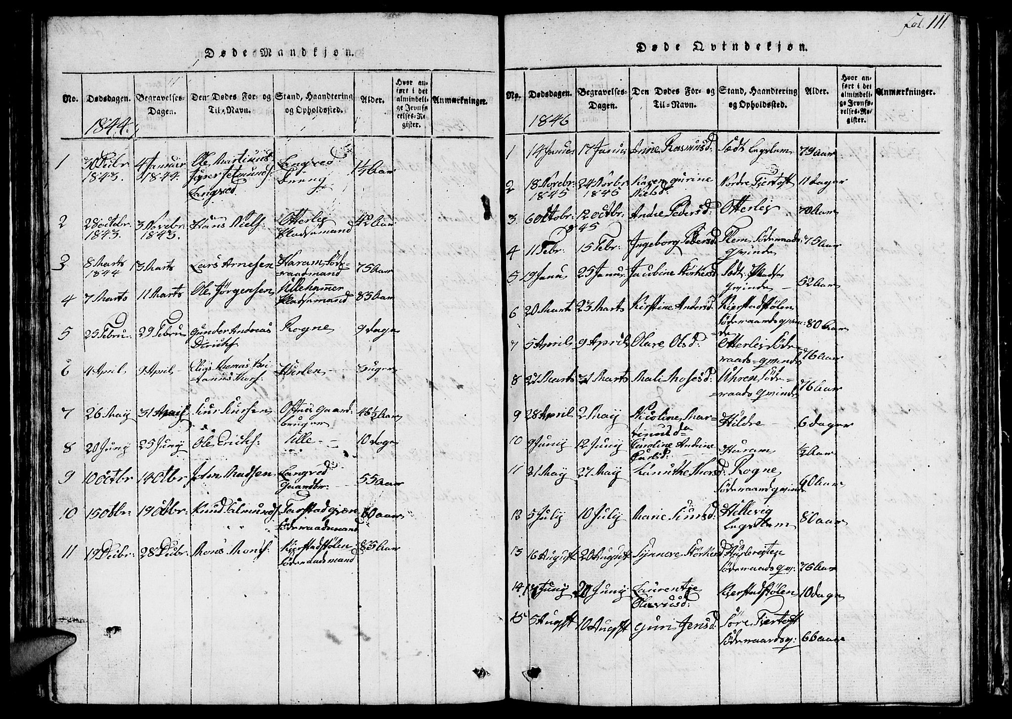 Ministerialprotokoller, klokkerbøker og fødselsregistre - Møre og Romsdal, AV/SAT-A-1454/536/L0506: Klokkerbok nr. 536C01, 1818-1859, s. 111