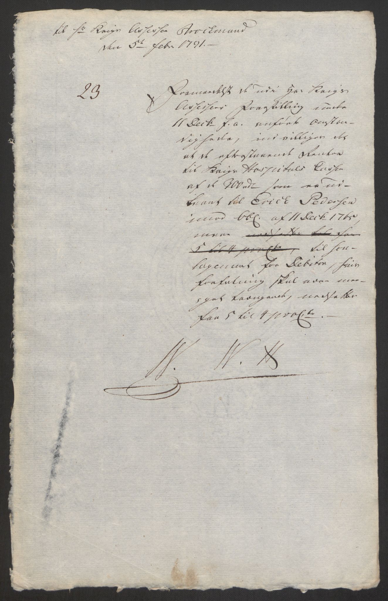 Forsvaret, Den norske kvesthuskasse/krigshospitalkasse, AV/RA-RAFA-1887/F/Fa/L0008: Konsepter, 1790-1793, s. 384