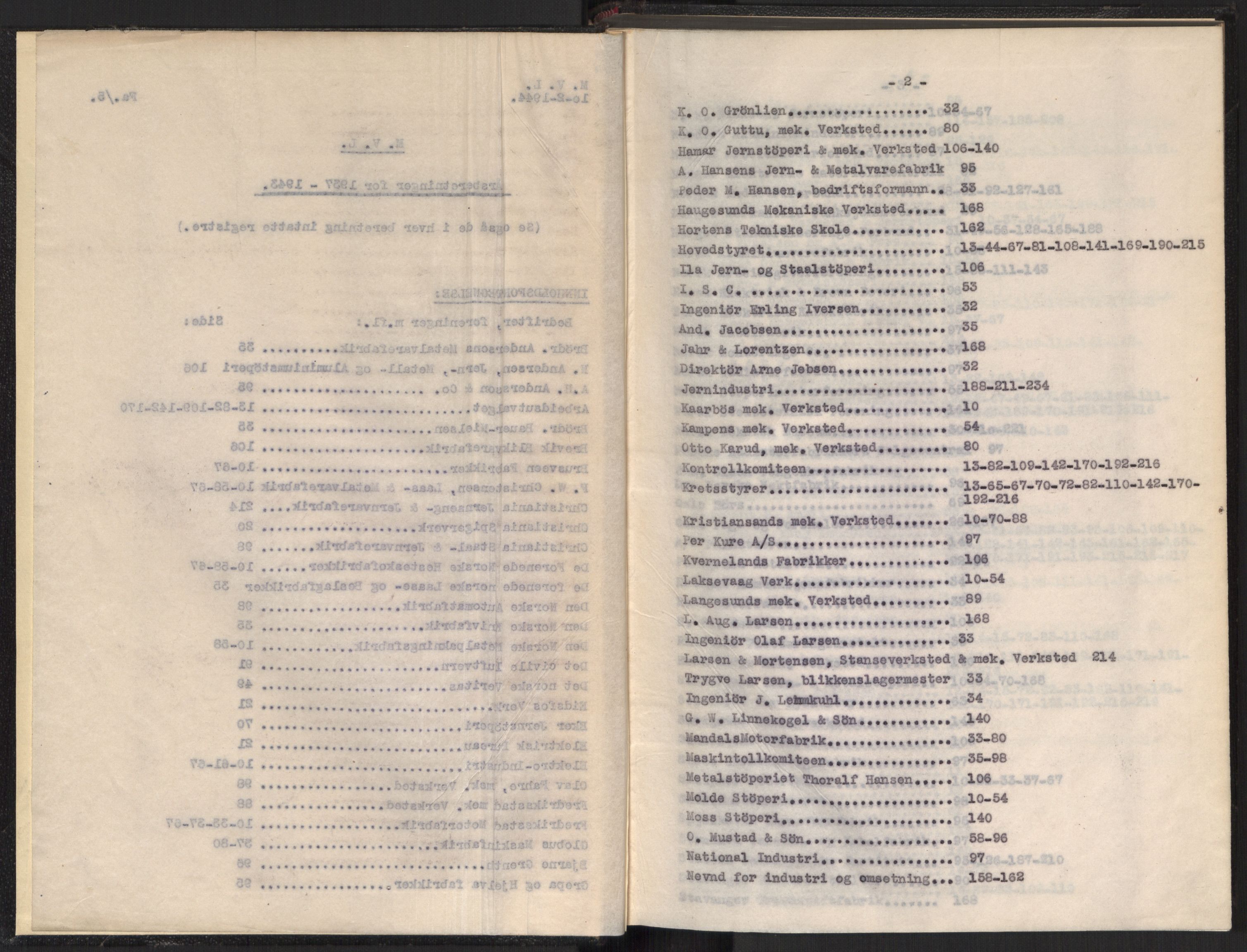 Teknologibedriftenes Landsforening TBL, AV/RA-PA-1700/A/Ad/L0006: Årsberetning med register, 1937-1943