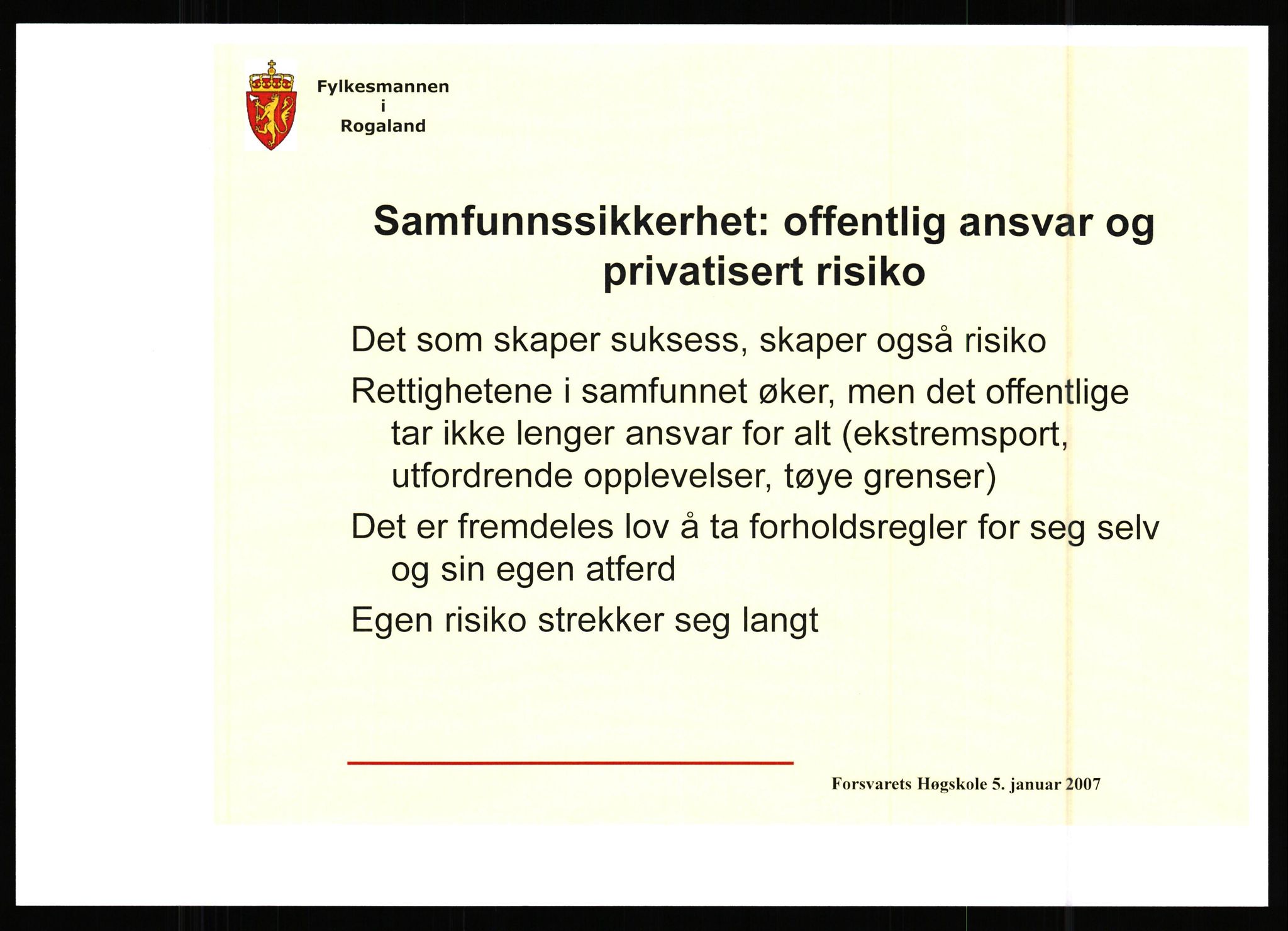 Pa 0436 - Tora Aasland, AV/SAST-A-102572/E/Ea/L0029: Fylkesmann i Rogaland/Alternativ framtid, 1984-2013, s. 2