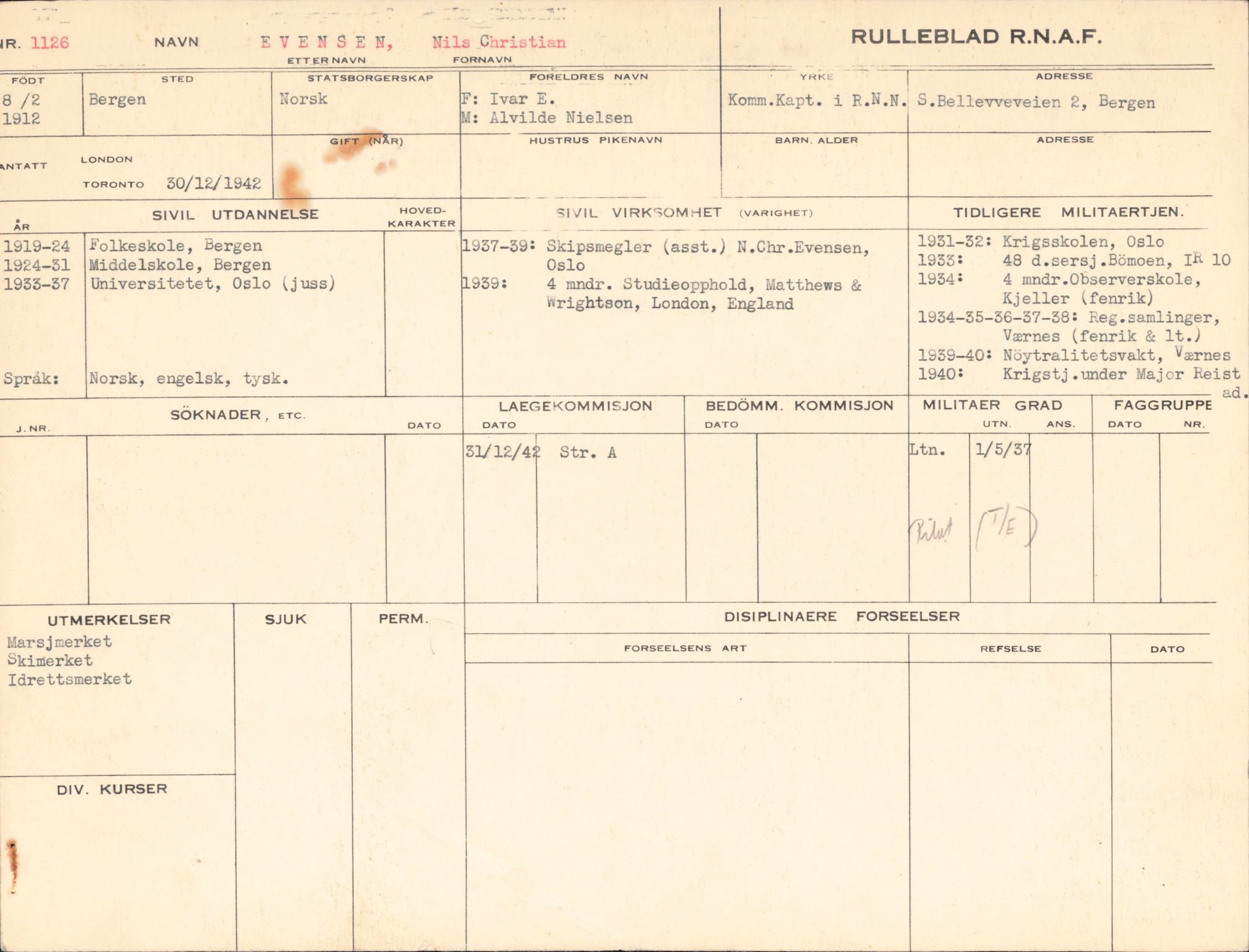 Forsvaret, Forsvarets overkommando/Luftforsvarsstaben, AV/RA-RAFA-4079/P/Pa/L0029: Personellpapirer, 1912, s. 357