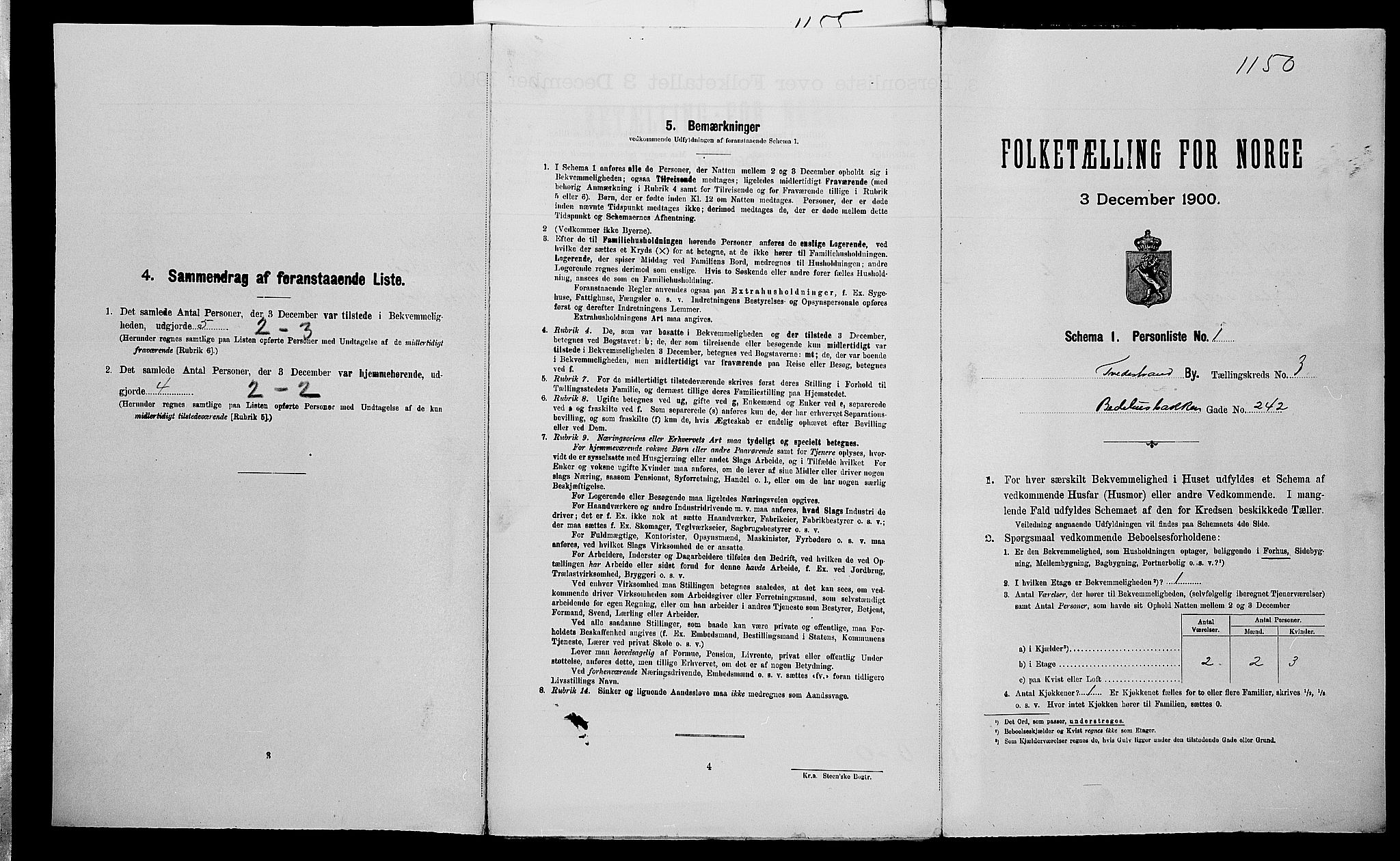 SAK, Folketelling 1900 for 0902 Tvedestrand ladested, 1900, s. 1309