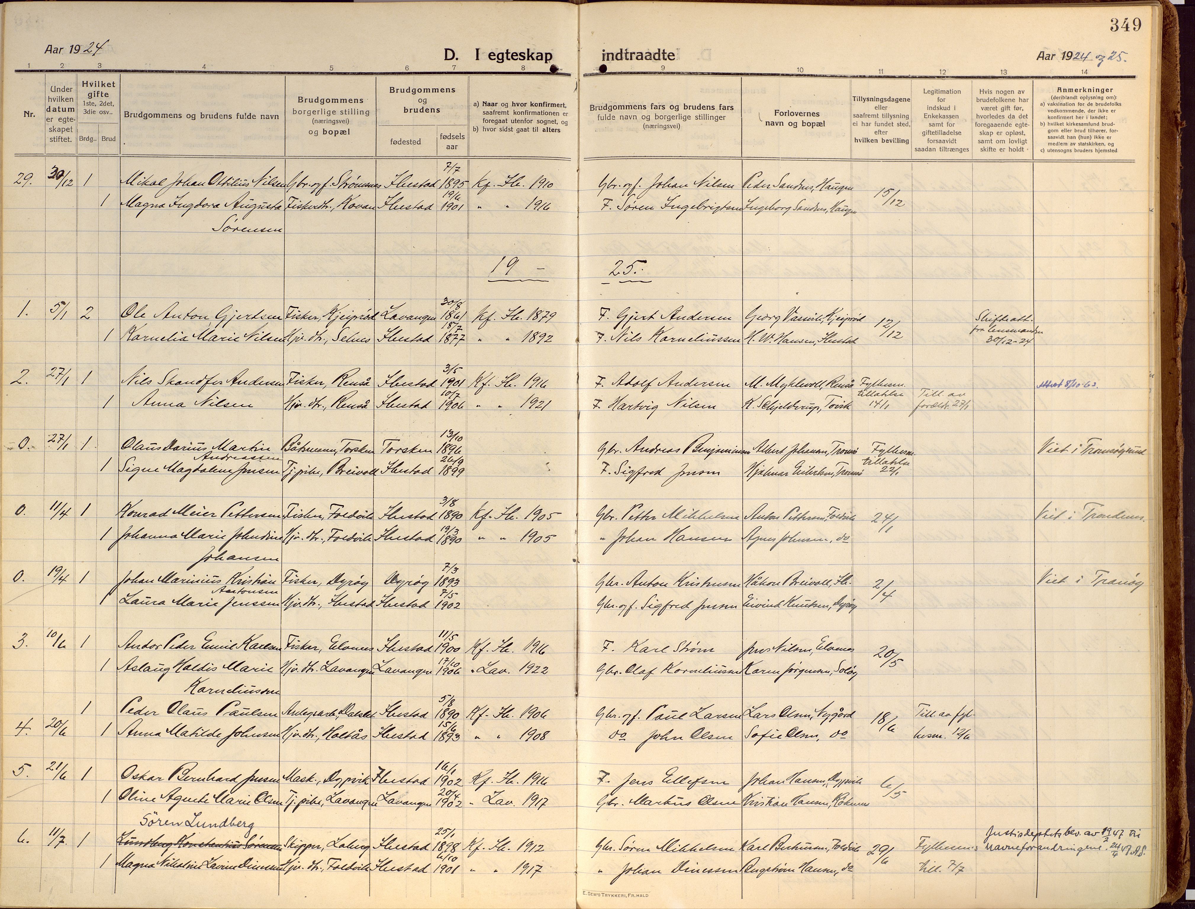 Ibestad sokneprestembete, AV/SATØ-S-0077/H/Ha/Haa/L0018kirke: Ministerialbok nr. 18, 1915-1929, s. 349