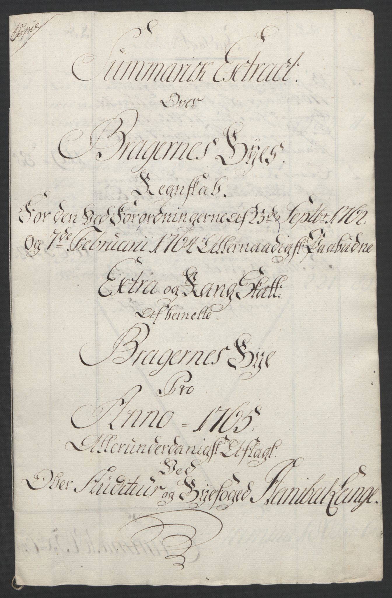 Rentekammeret inntil 1814, Reviderte regnskaper, Byregnskaper, AV/RA-EA-4066/R/Rf/L0119/0001: [F2] Kontribusjonsregnskap / Ekstraskatt, 1762-1767, s. 270