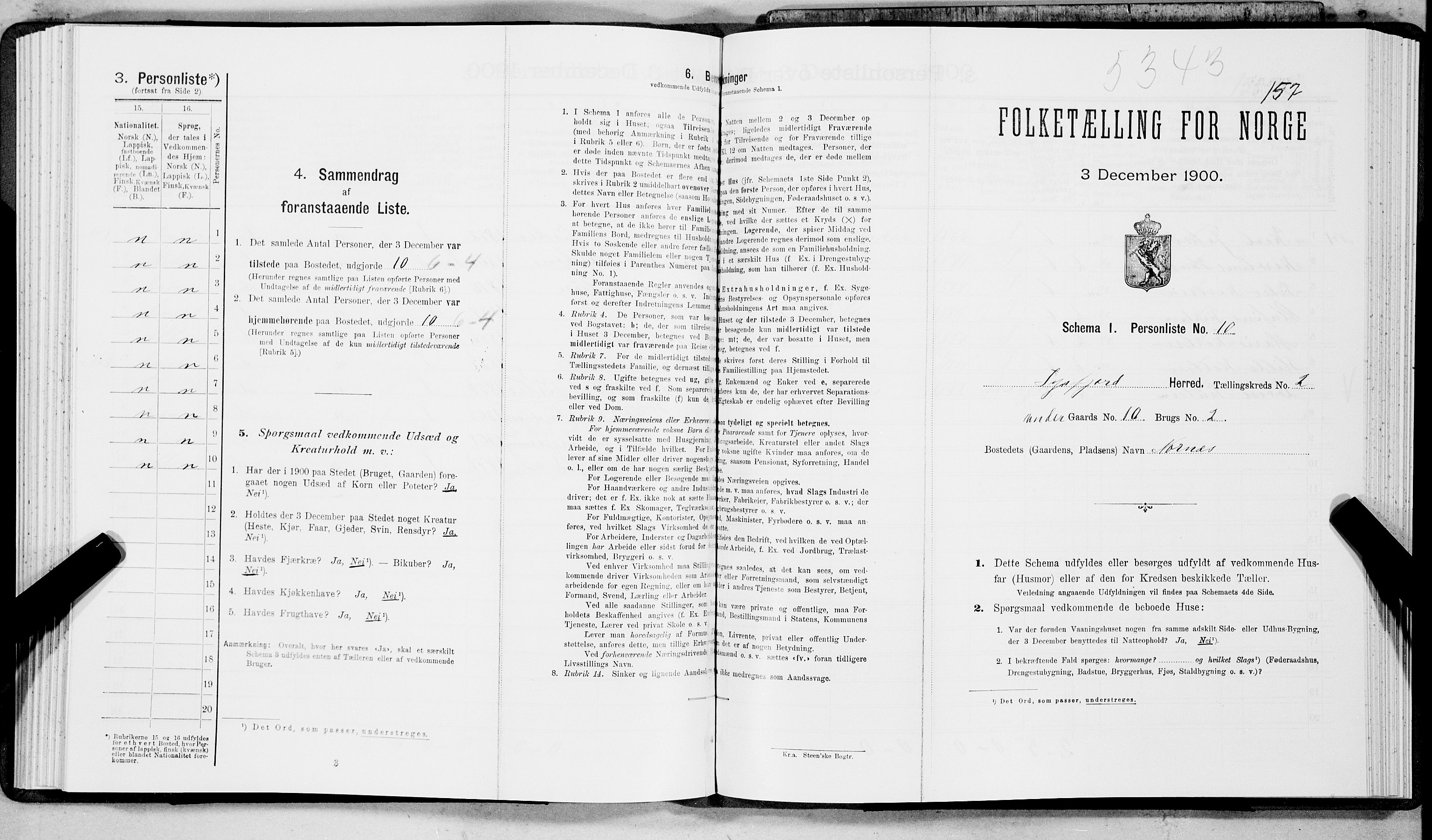 SAT, Folketelling 1900 for 1850 Tysfjord herred, 1900, s. 170