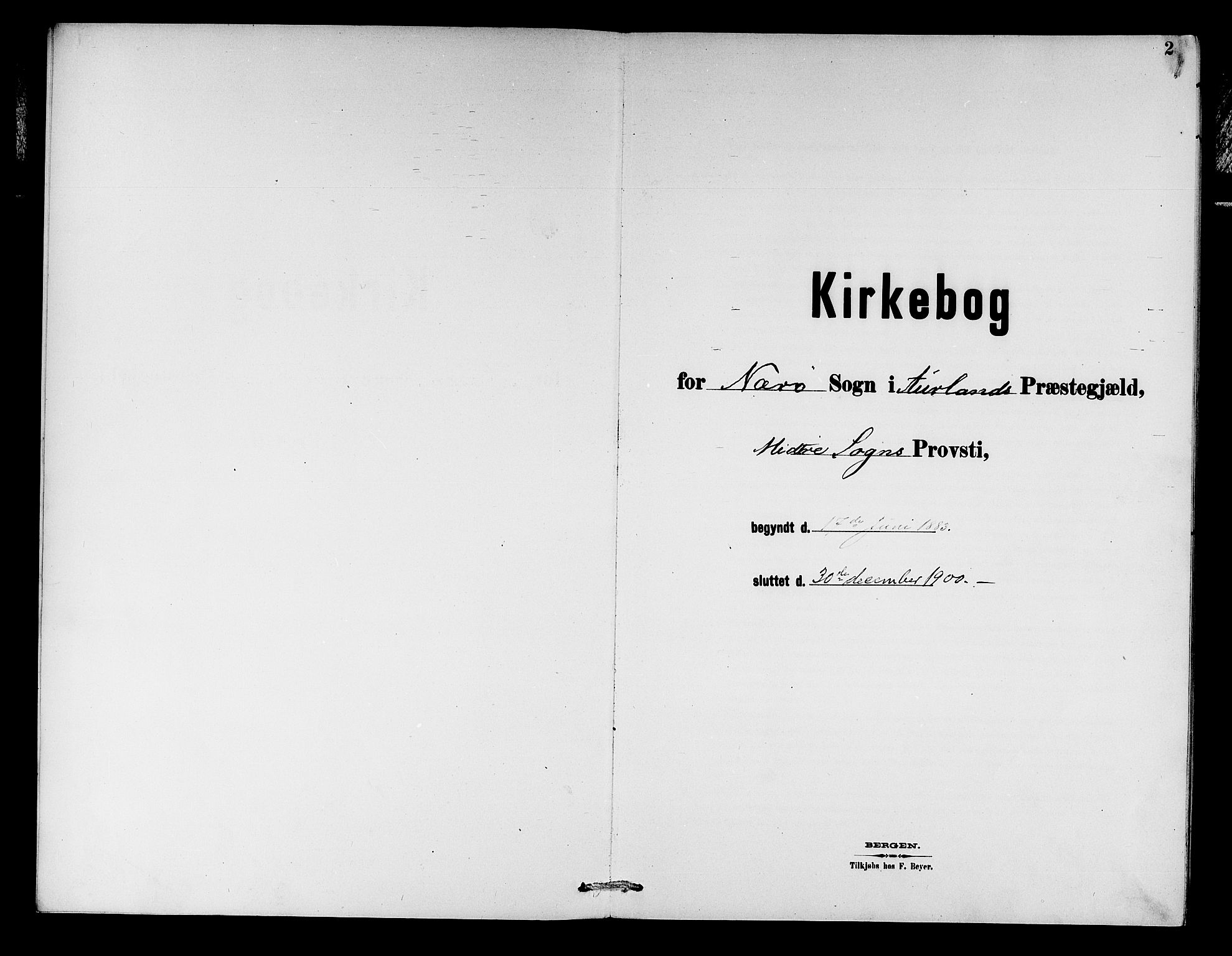 Aurland sokneprestembete, AV/SAB-A-99937/H/Hb/Hbc/L0002: Klokkerbok nr. C 2, 1883-1900, s. 2