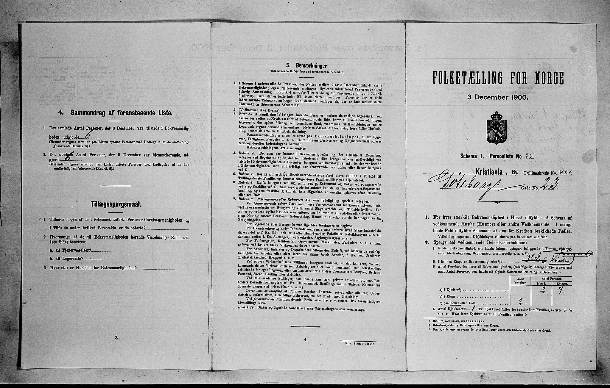 SAO, Folketelling 1900 for 0301 Kristiania kjøpstad, 1900, s. 31329