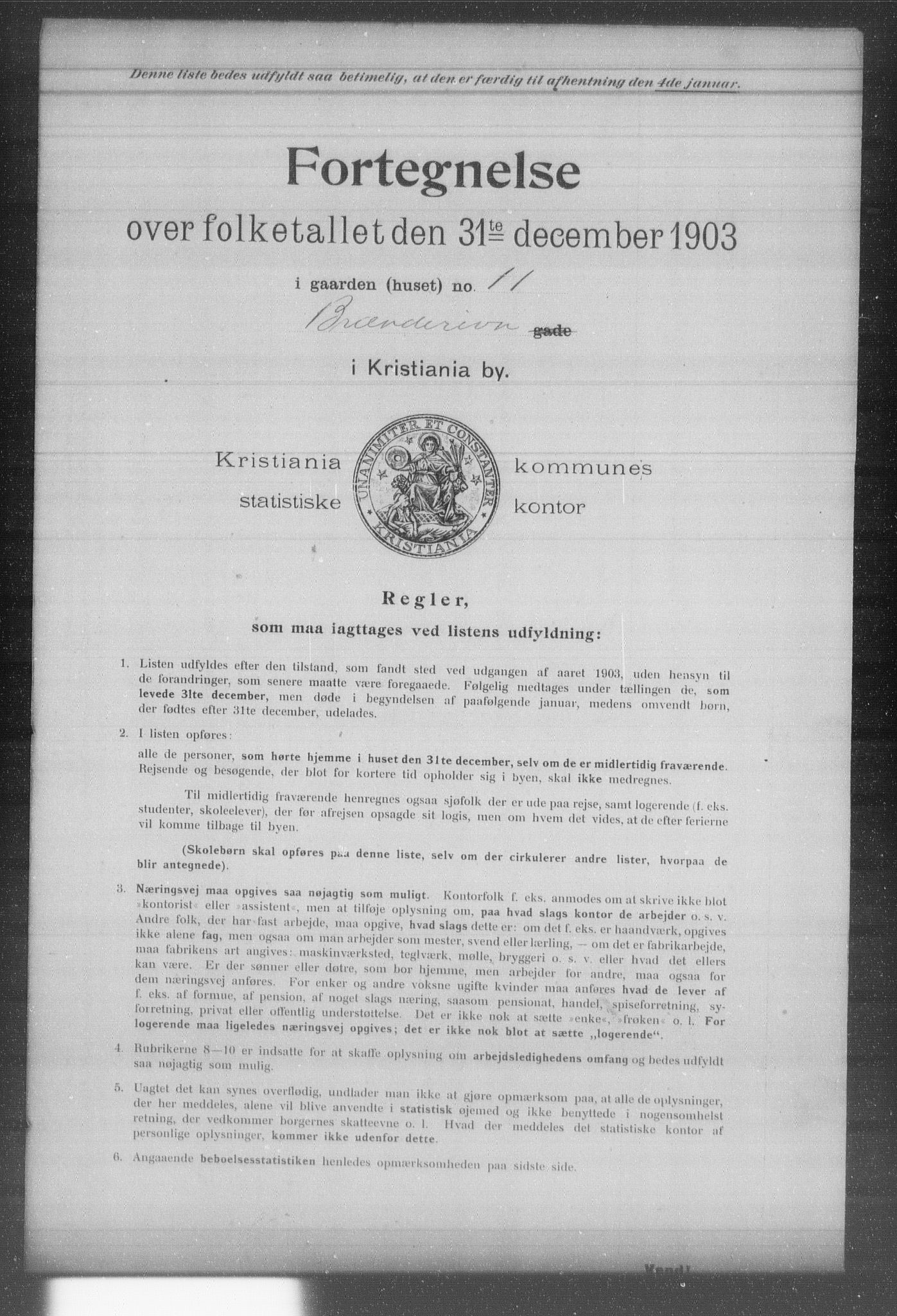 OBA, Kommunal folketelling 31.12.1903 for Kristiania kjøpstad, 1903, s. 1809