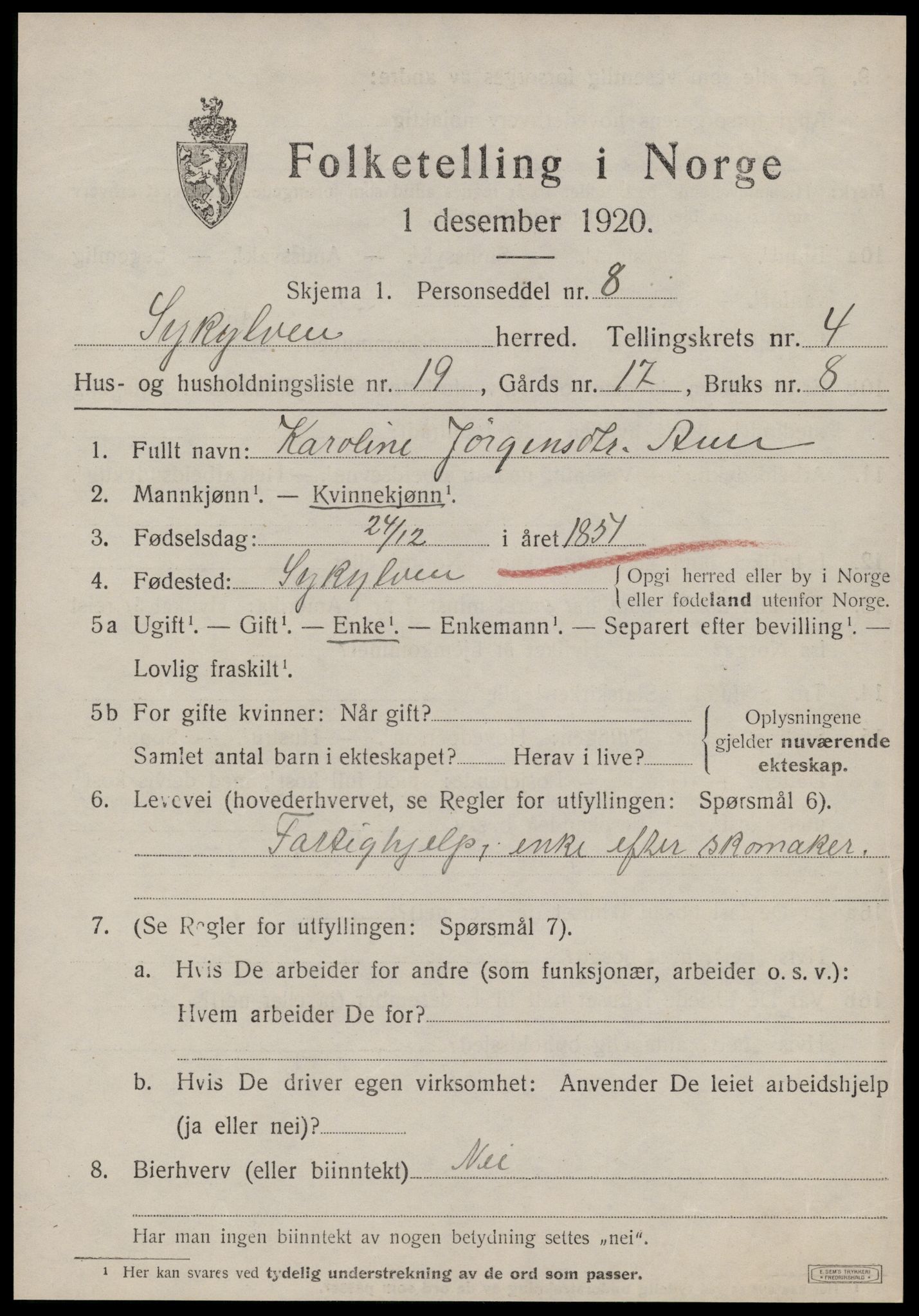 SAT, Folketelling 1920 for 1528 Sykkylven herred, 1920, s. 3031