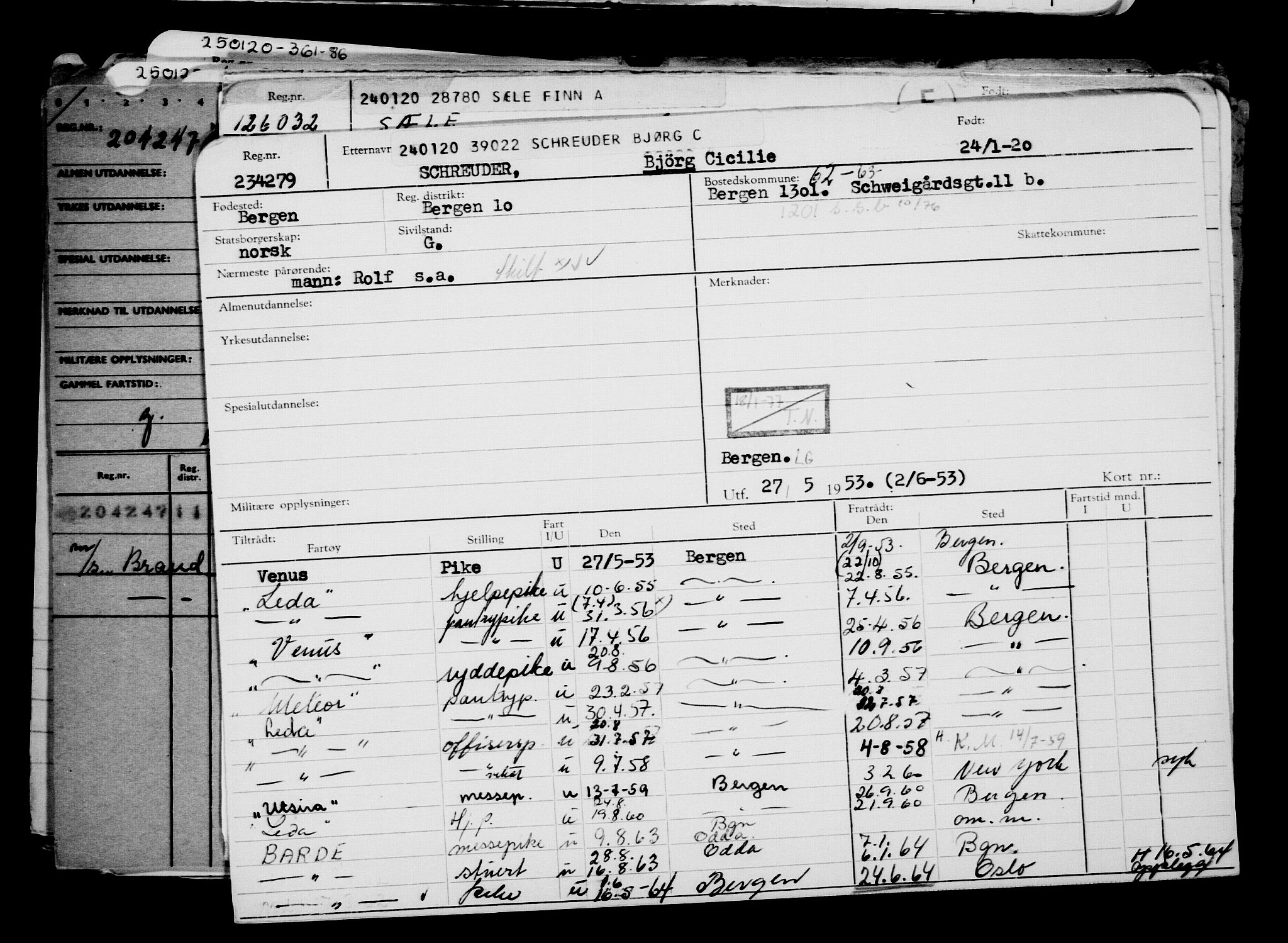 Direktoratet for sjømenn, AV/RA-S-3545/G/Gb/L0176: Hovedkort, 1920, s. 352